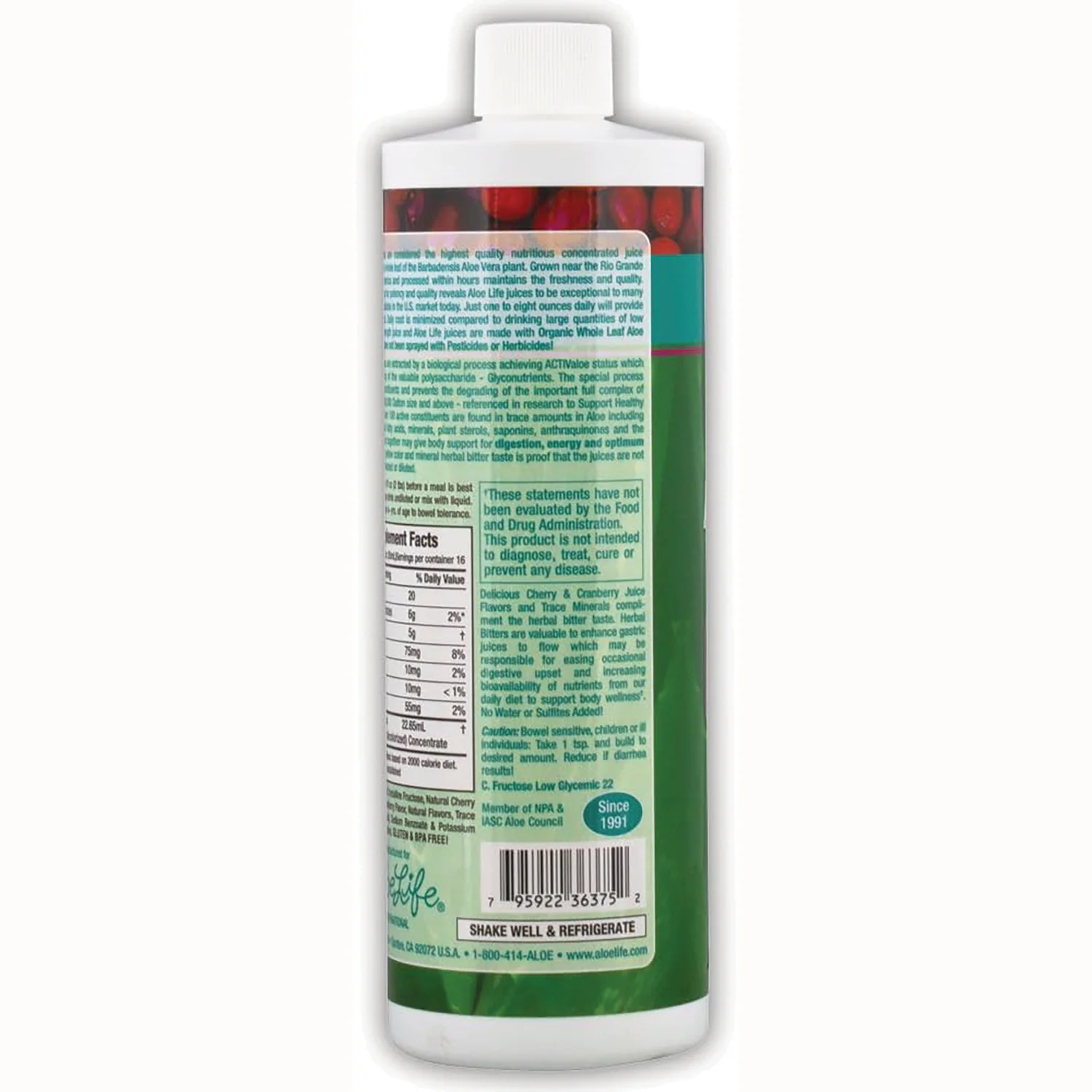 Whole Leaf Aloe Vera Juice Concentrate - Cherry Berry - Image 3