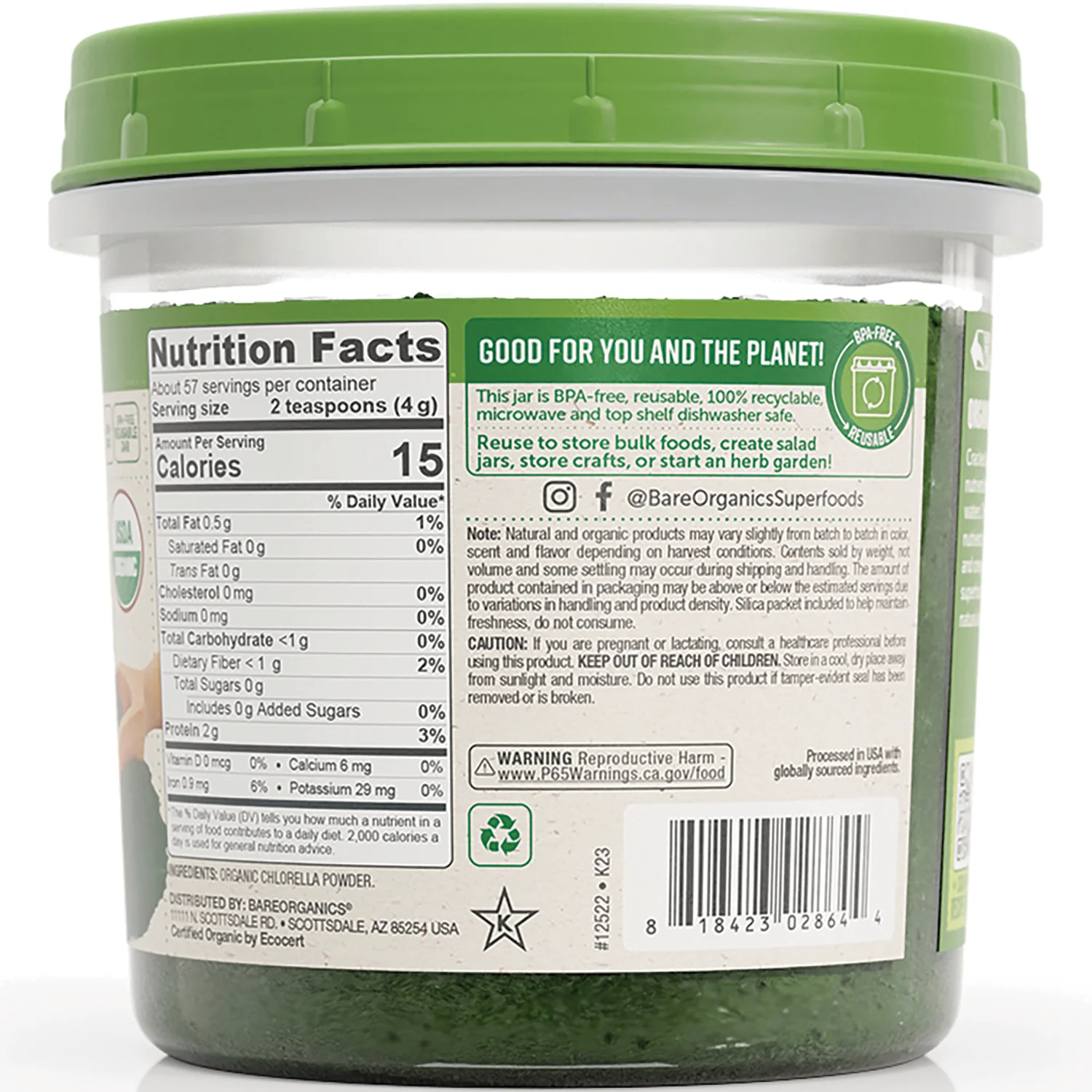 Organic Chlorella (Cracked Cell Wall) Powder - Image 2