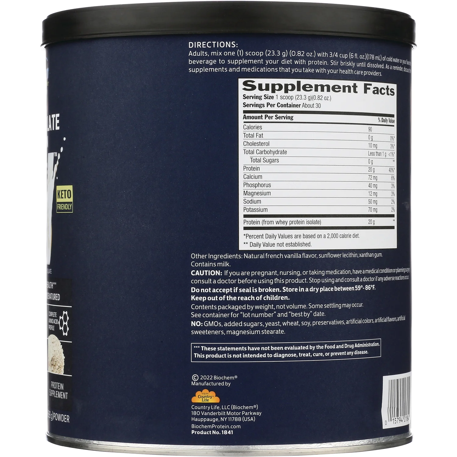100% Whey Isolate Protein - Natural - Image 2