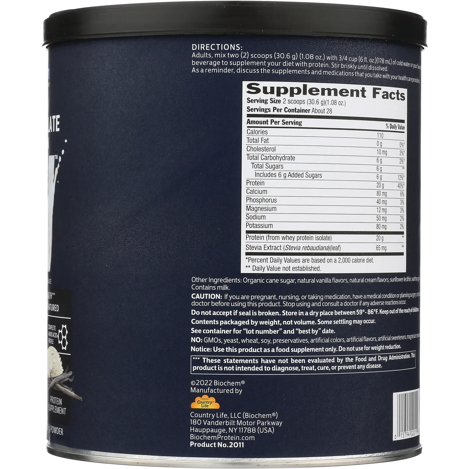 100% Whey Isolate Protein - Vanilla - Image 2