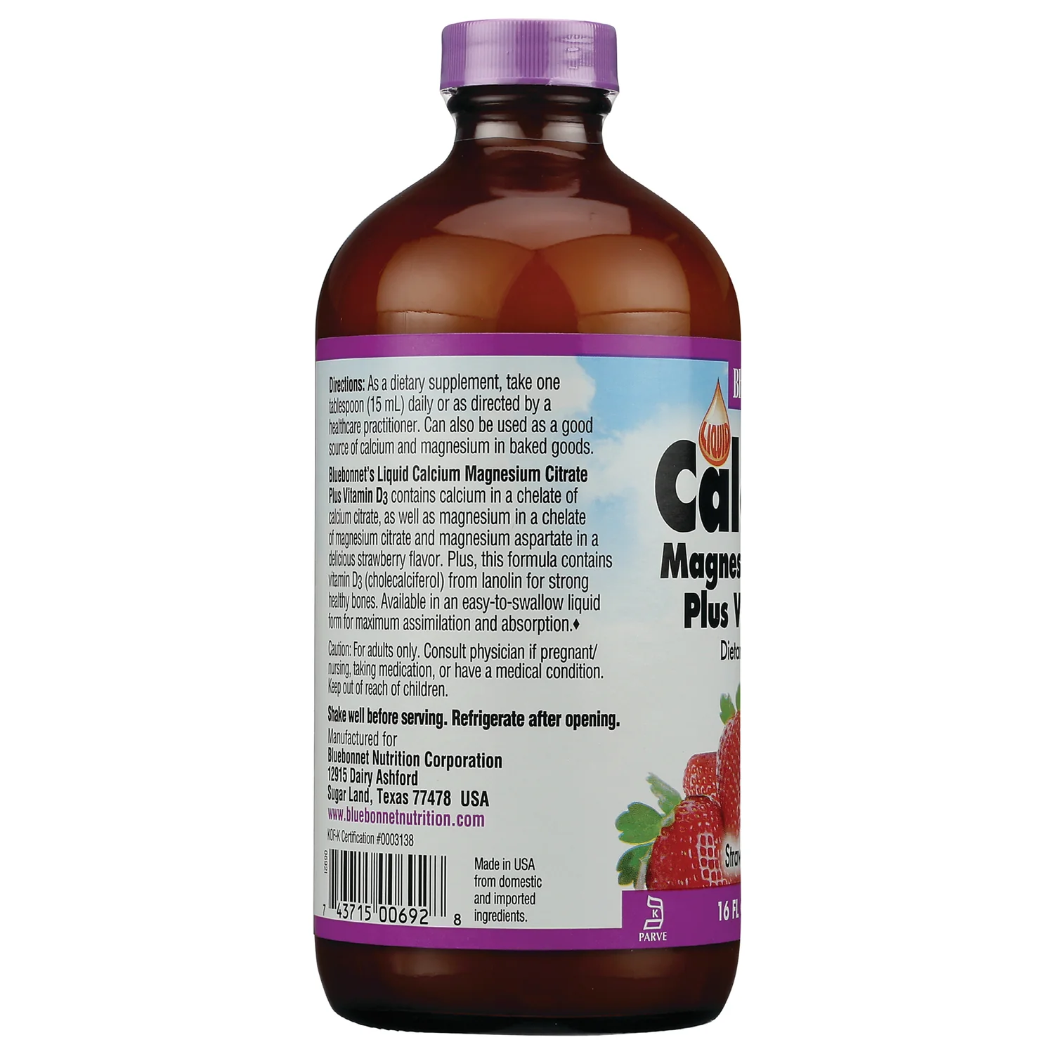 Liquid Calcium Magnesium Citrate Plus Vitamin D3 - Strawberry - Image 3