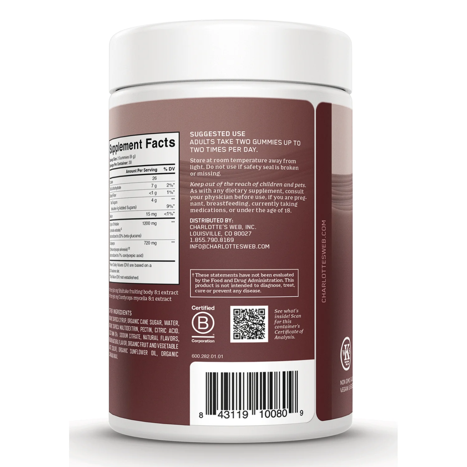 Energy Support Cordyceps Gummies - Peach Iced Tea - Image 3