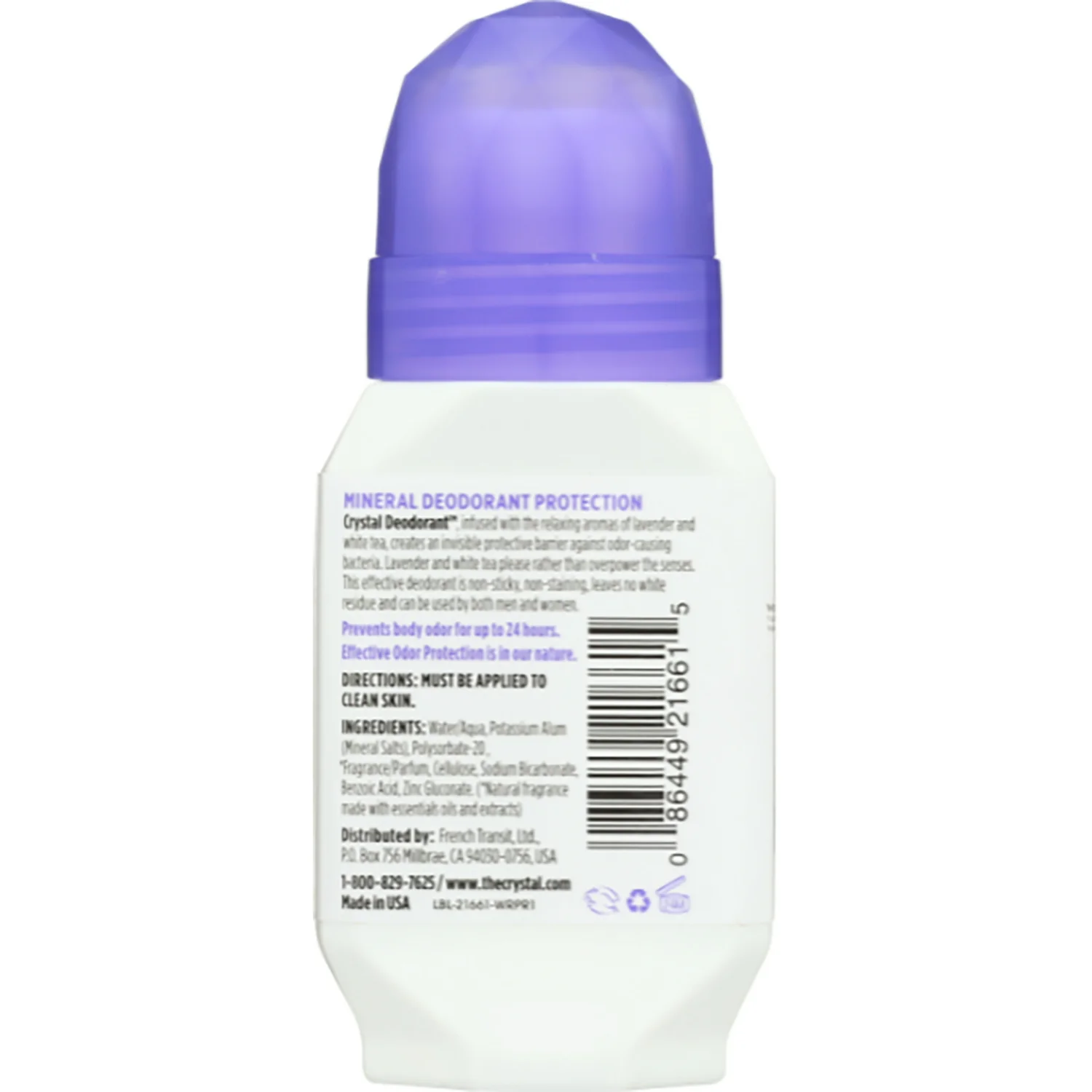 Mineral Deodorant Roll-On - Lavender & White Tea - Image 2