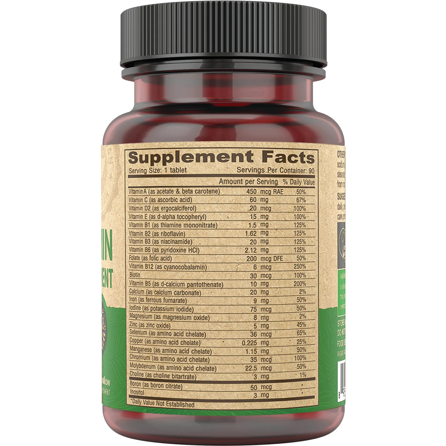 Vegan Multivitamin & Mineral Supplement - Tiny Tablets - Image 2