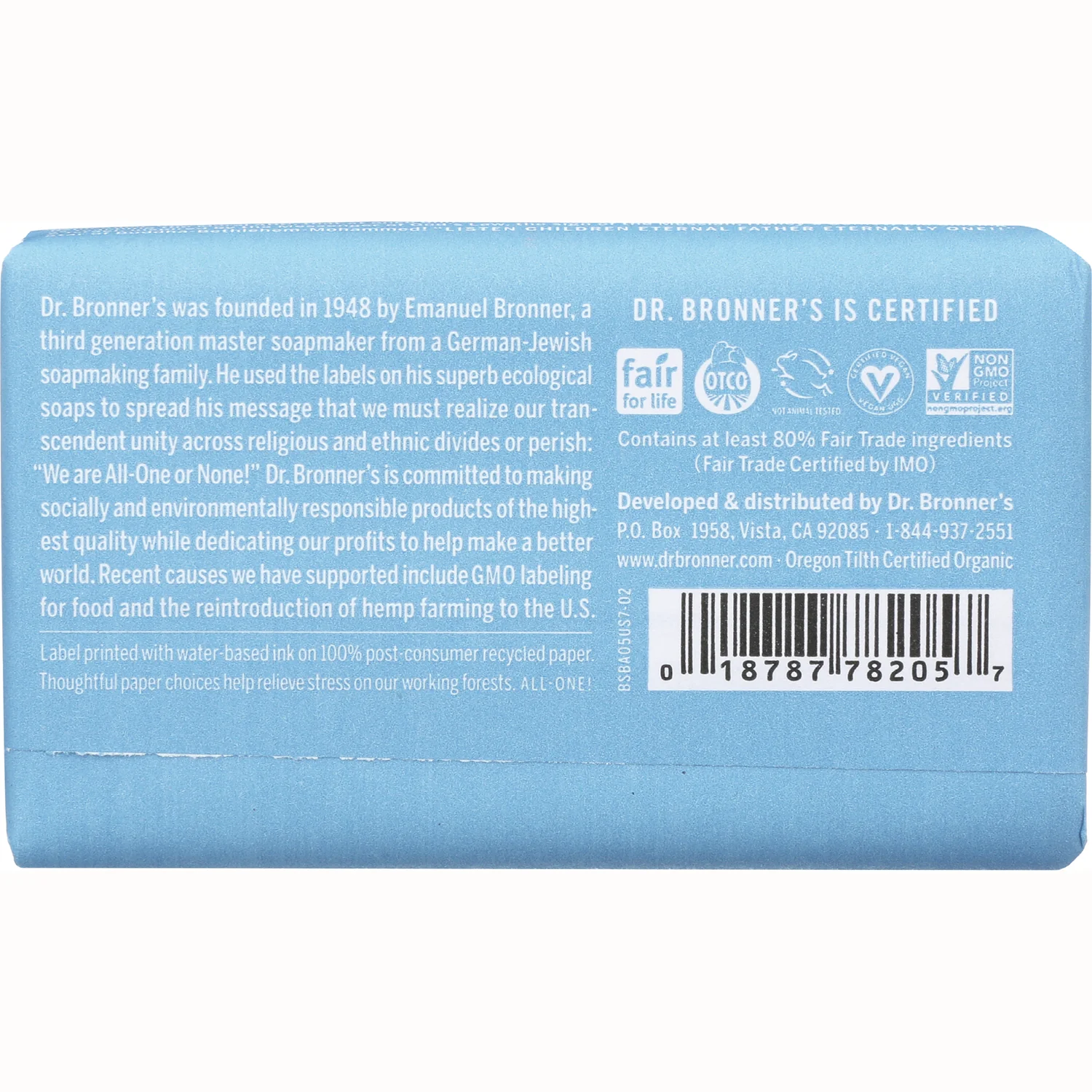 All-One Hemp Baby Unscented Pure-Castile Bar Soap - Image 2