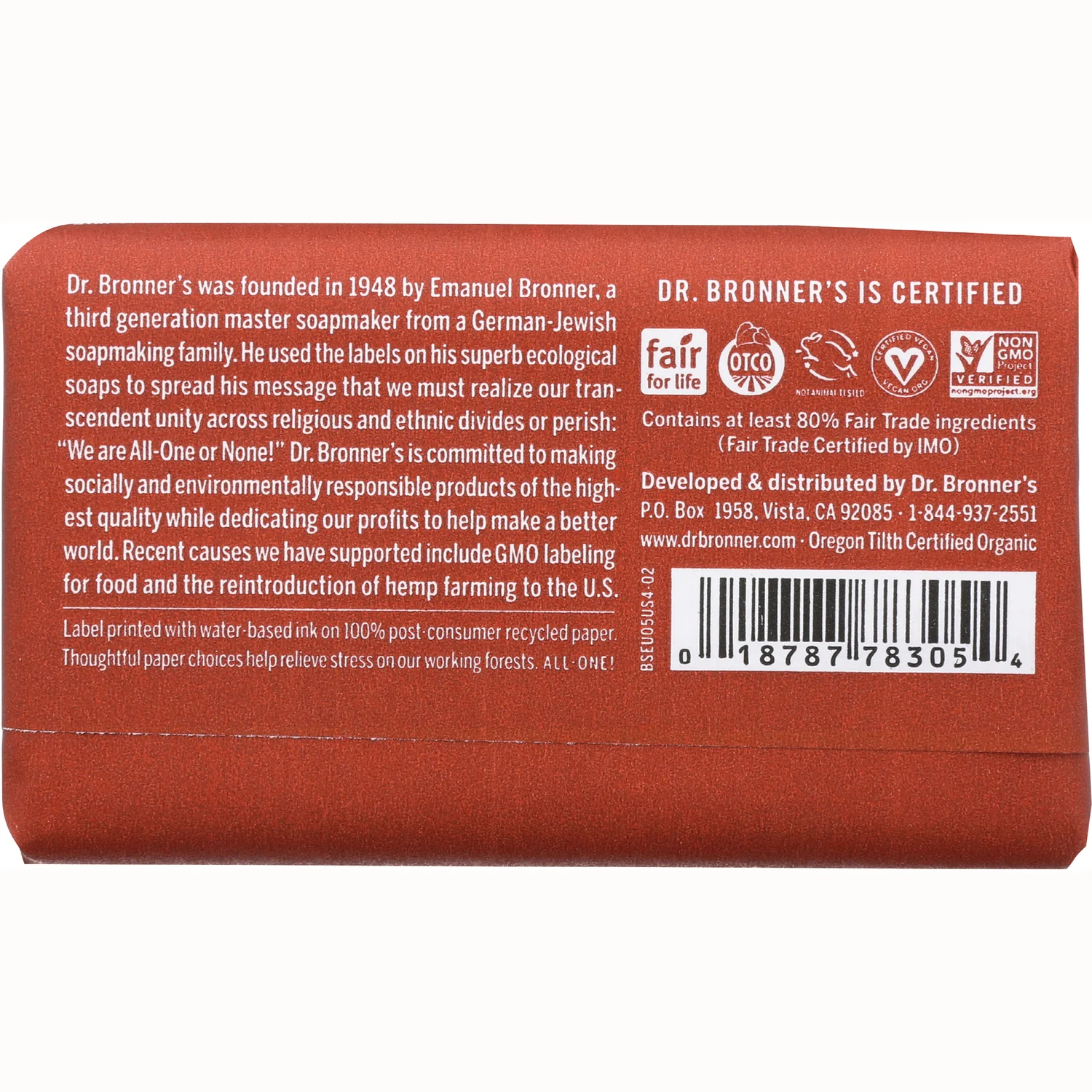 All-One Hemp Eucalyptus Pure-Castile Bar Soap - Image 2