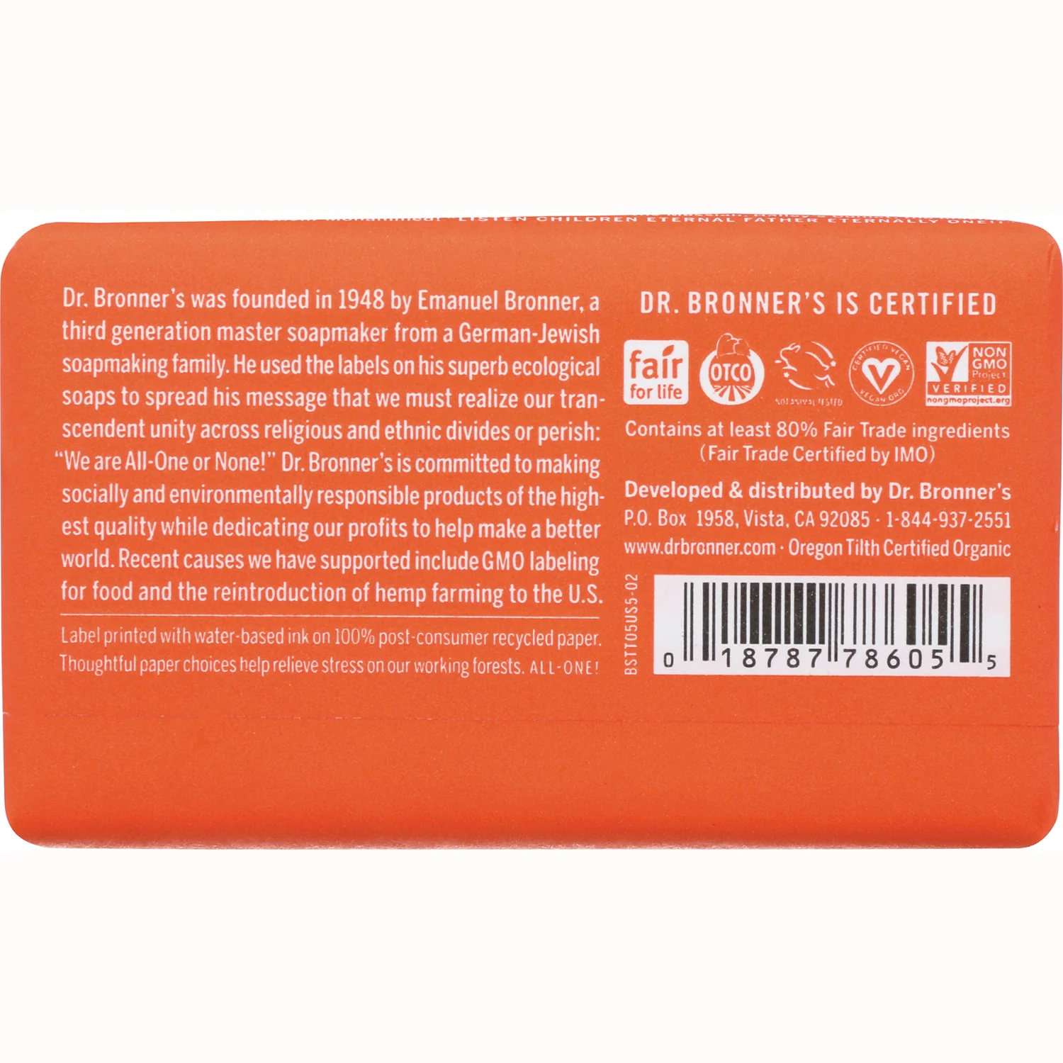 All-One Hemp Tea Tree Pure-Castile Bar Soap - Image 2