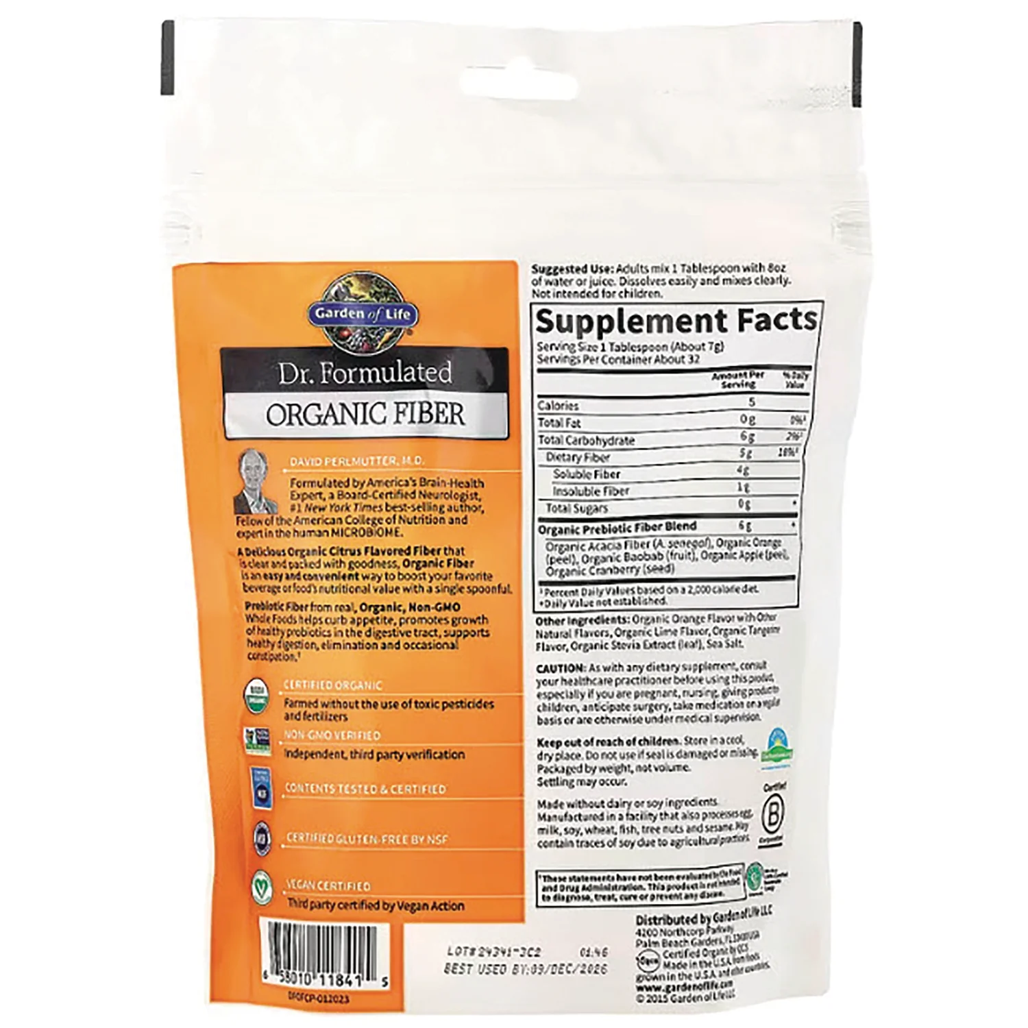 Dr. Formulated Organic Fiber - Delicious Citrus Flavor - Image 2