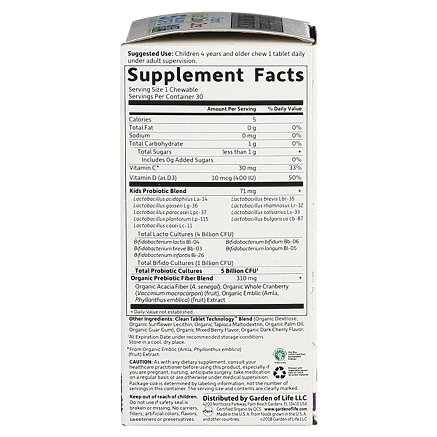 Dr. Formulated Probiotics Organic Kids+ - Berry Cherry - Image 2