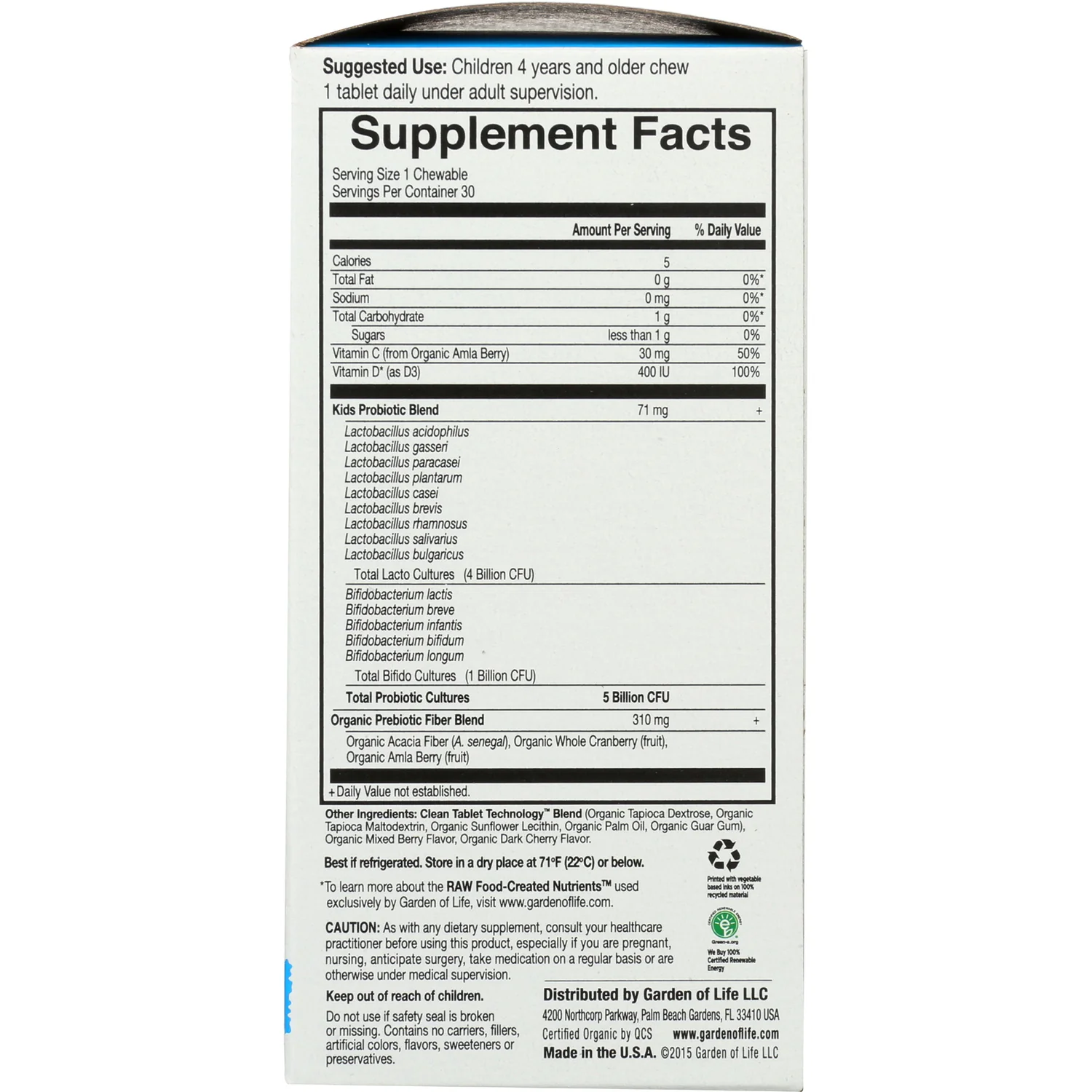 Dr. Formulated Probiotics Organic Kids+ - Berry Cherry - Image 3