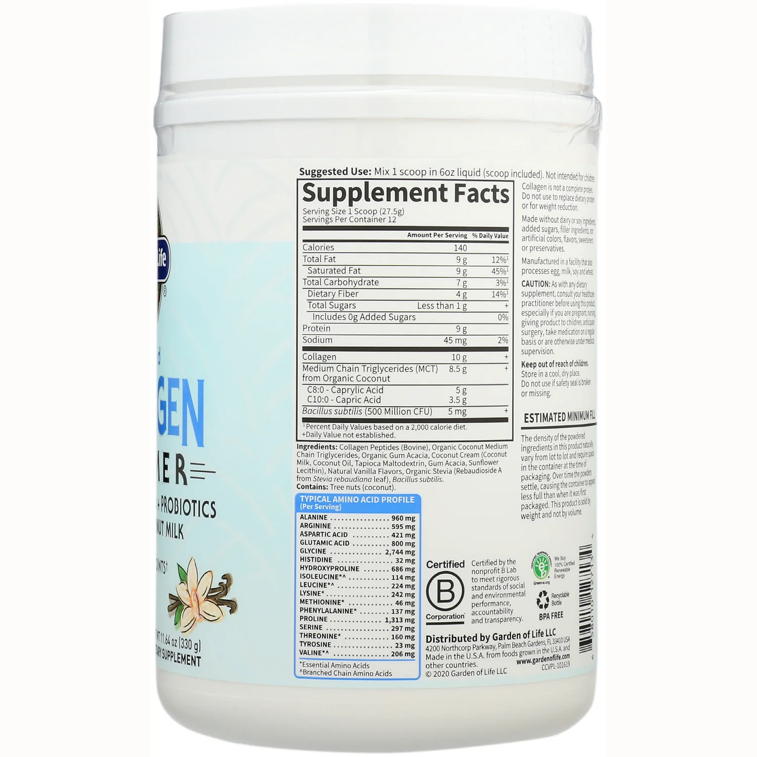 Grass Fed Collagen Creamer - Creamy Vanilla - Image 2