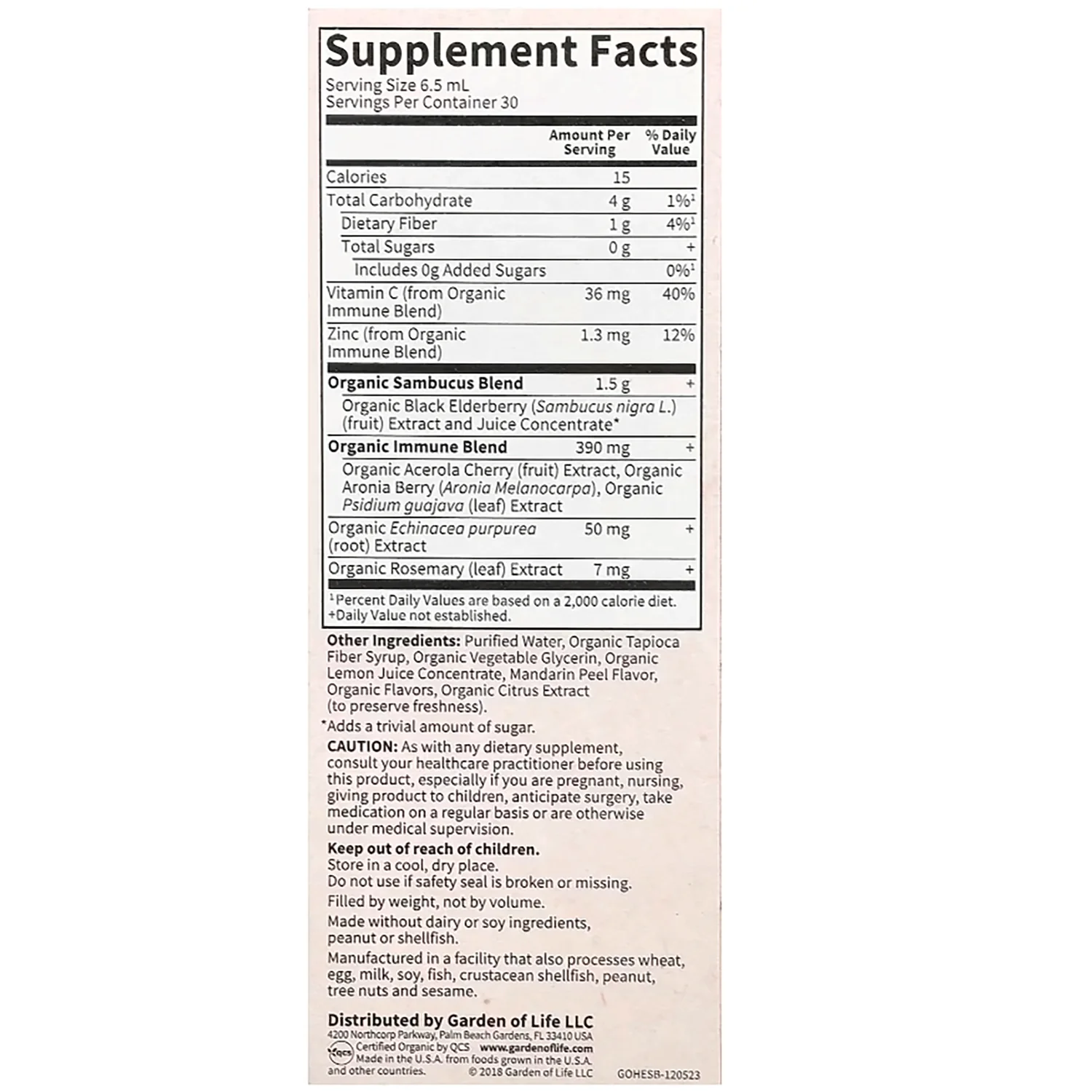 Organics Elderberry Immune Syrup - Image 2