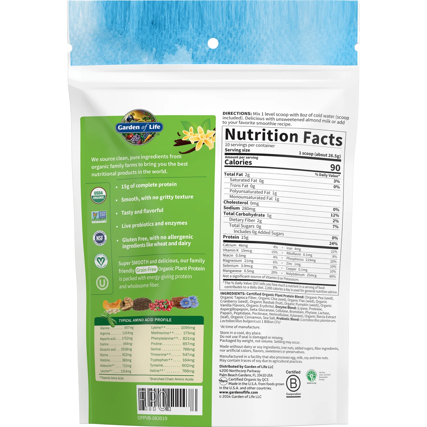 Organic Plant Protein - Smooth Vanilla - Image 2