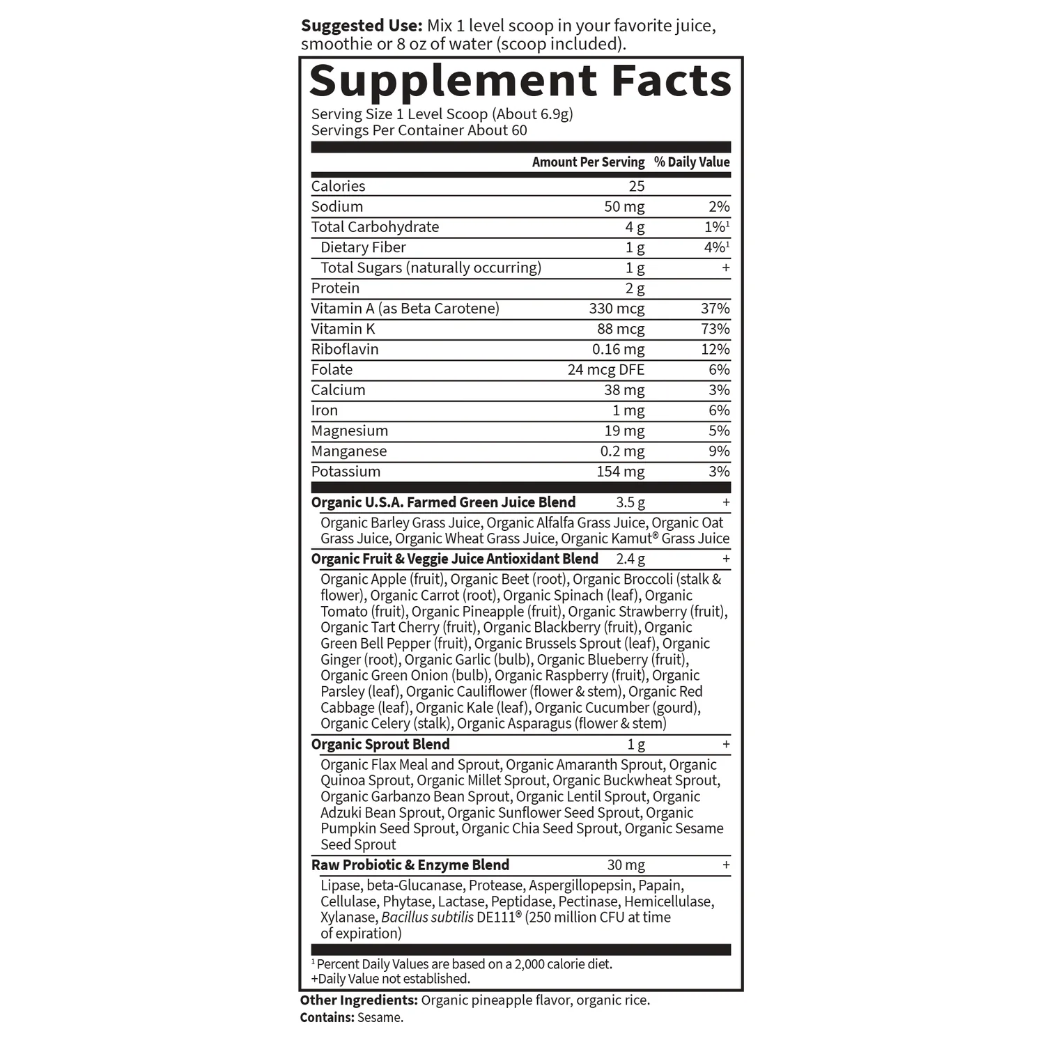 Raw Organic Perfect Food Green Superfood - Original - Image 2