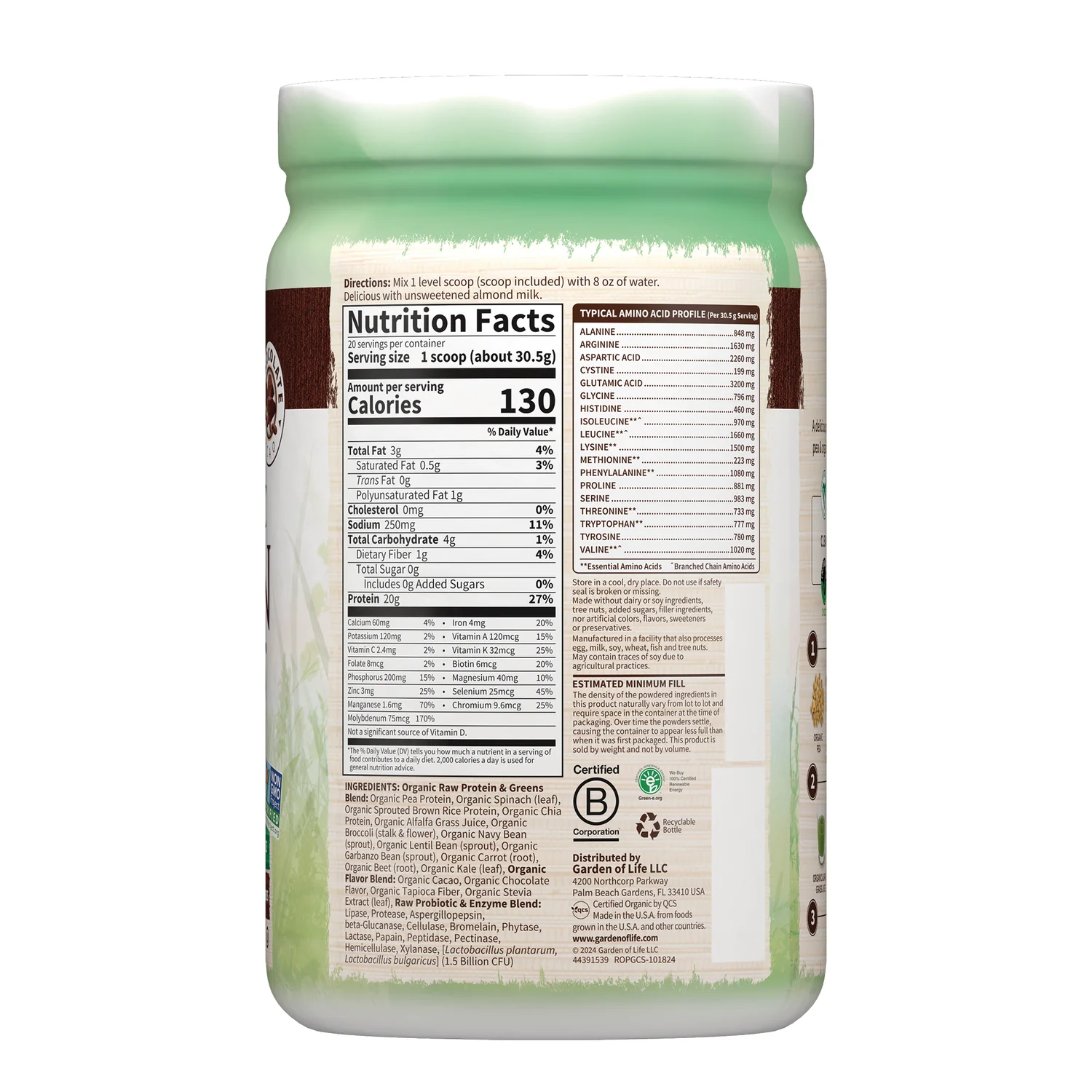 Raw Organic Protein & Greens - Chocolate Cacao - Image 2