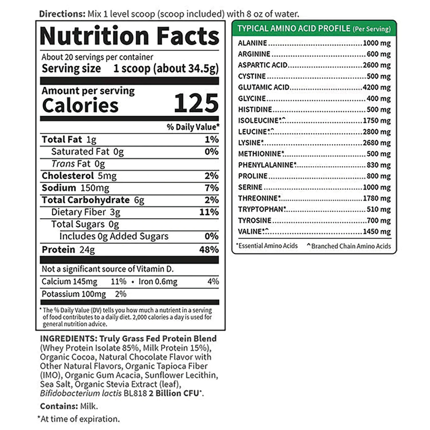 SPORT Certified Grass Fed Whey Protein - Chocolate - Image 2