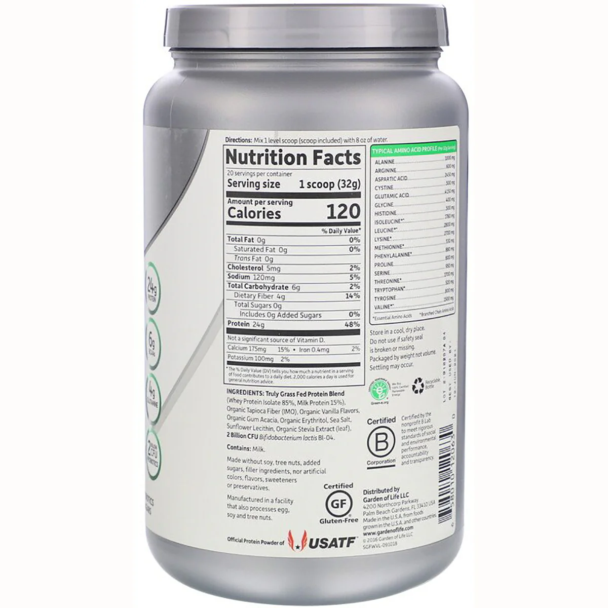SPORT Certified Grass Fed Whey Protein - Vanilla - Image 2