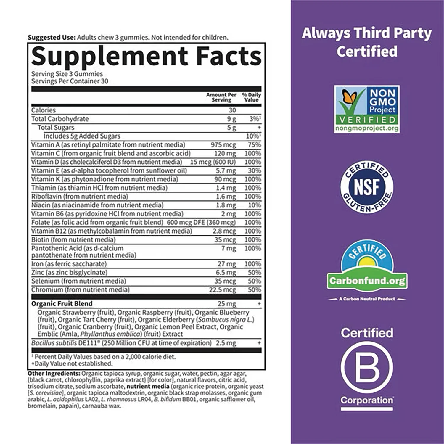 Vitamin Code Gummies Prenatal Multi - Cherry Lemonade - Image 2