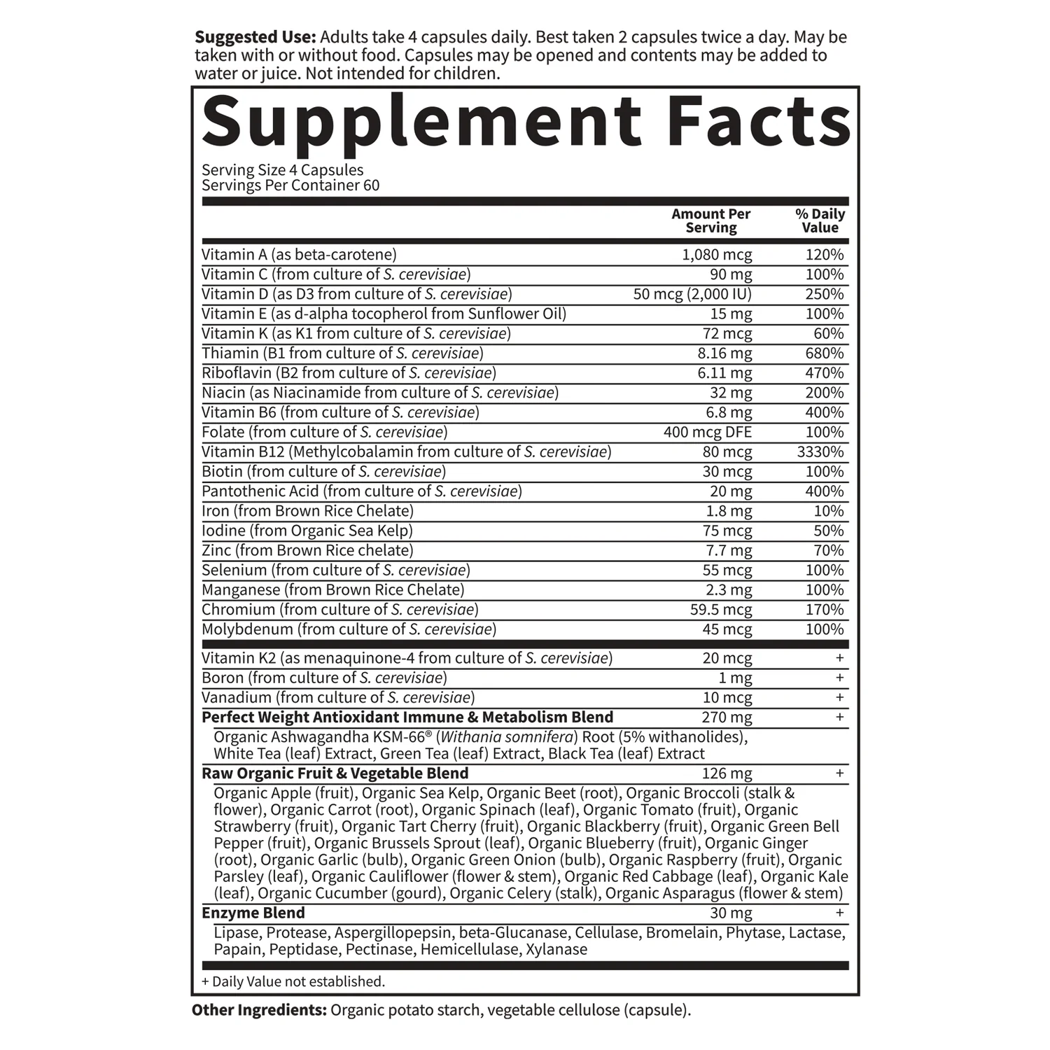 Vitamin Code Perfect Weight Whole Food Multivitamin - Image 2
