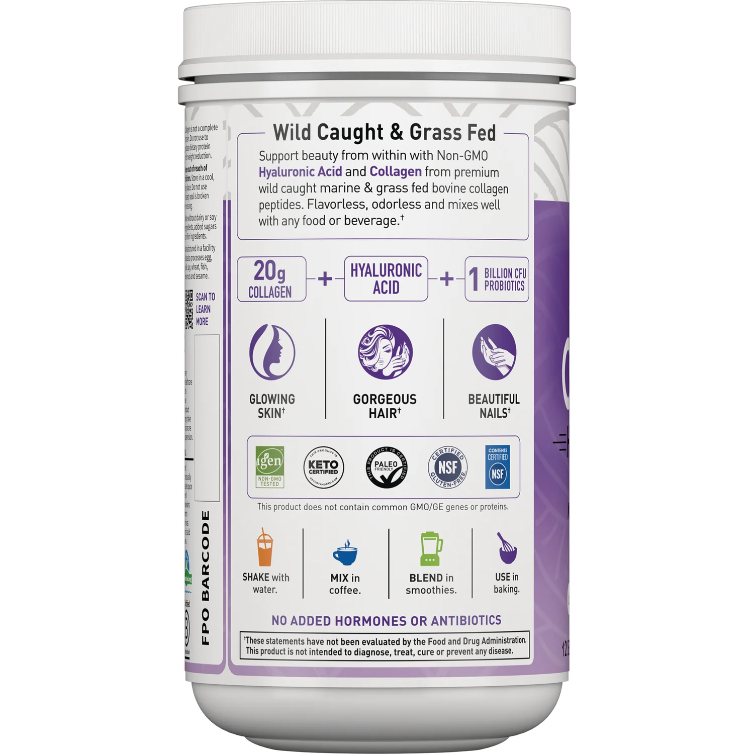 Wild Caught & Grass Fed Collagen Hyaluronic Acid - Unflavored - Image 3