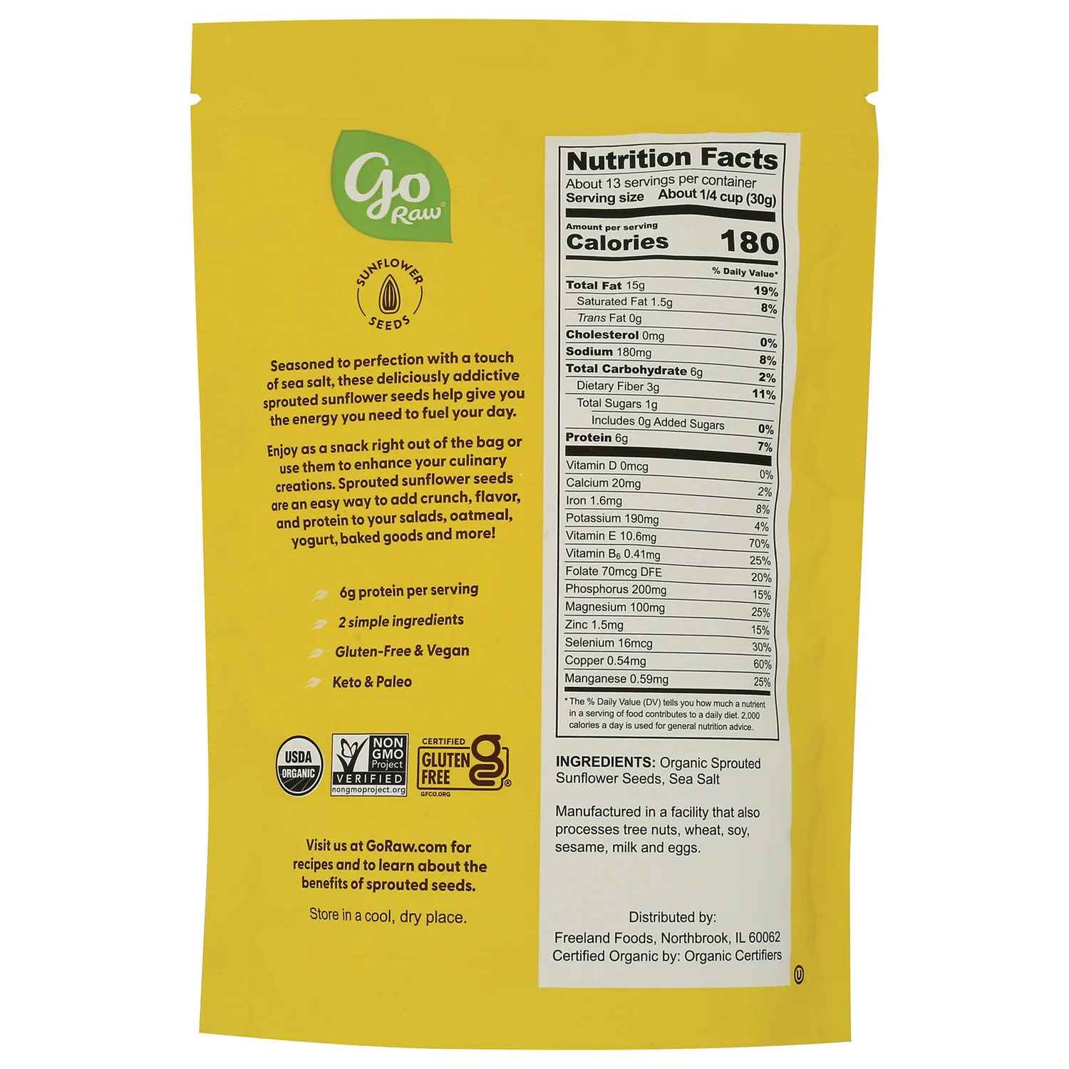 Organic Sprouted Sunflower Seeds with Sea Salt - Image 2