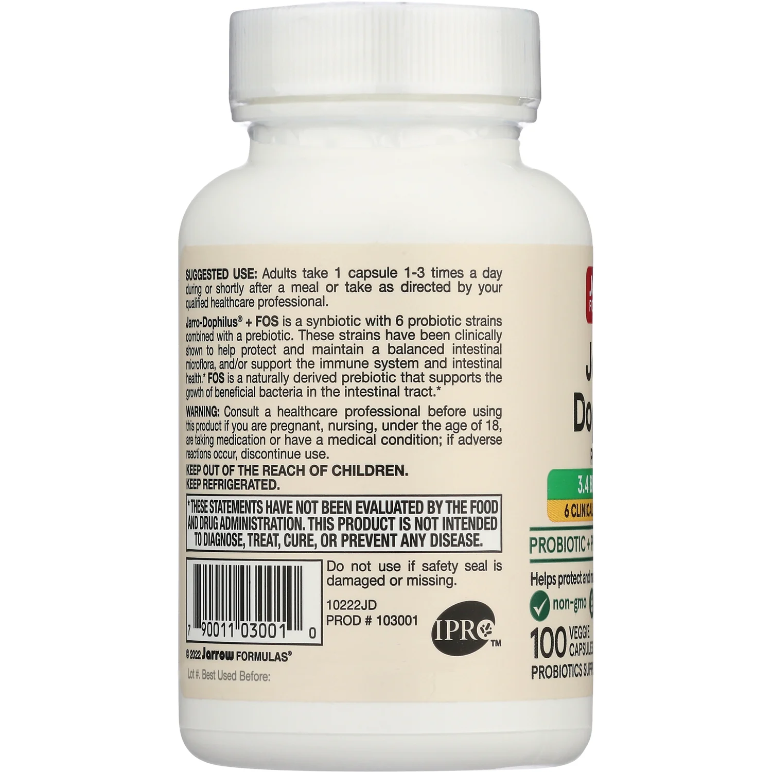 Vegan Jarro-Dophilus Plus FOS - Image 3