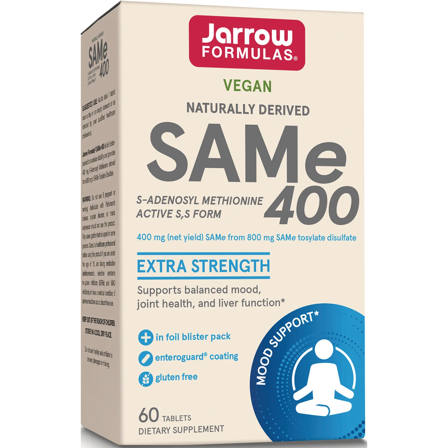 Vegan Naturally Derived SAMe 400 Extra Strength - Image 2