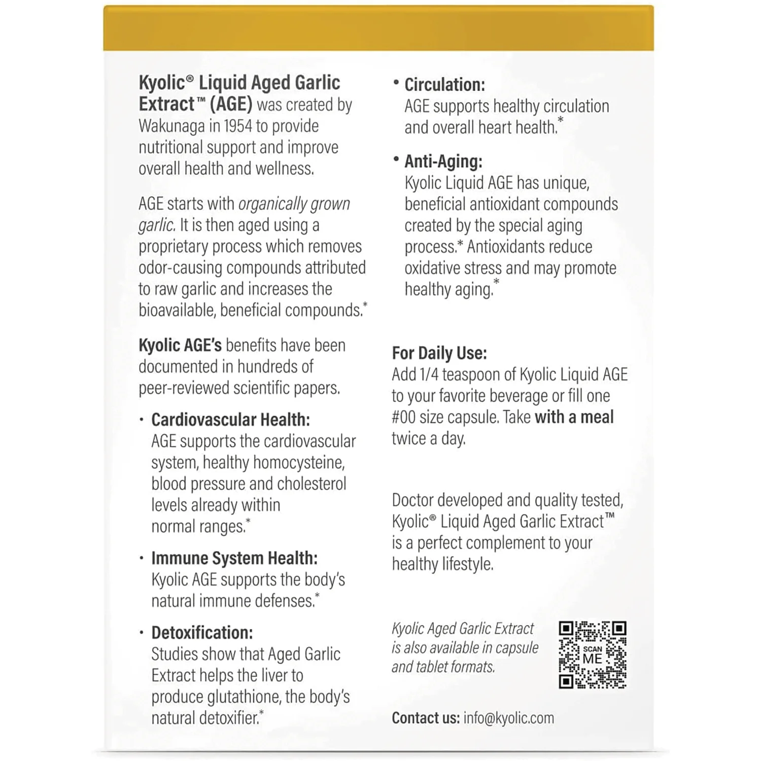 Aged Garlic Extract Vegetarian Liquid - Cardiovascular - Image 3