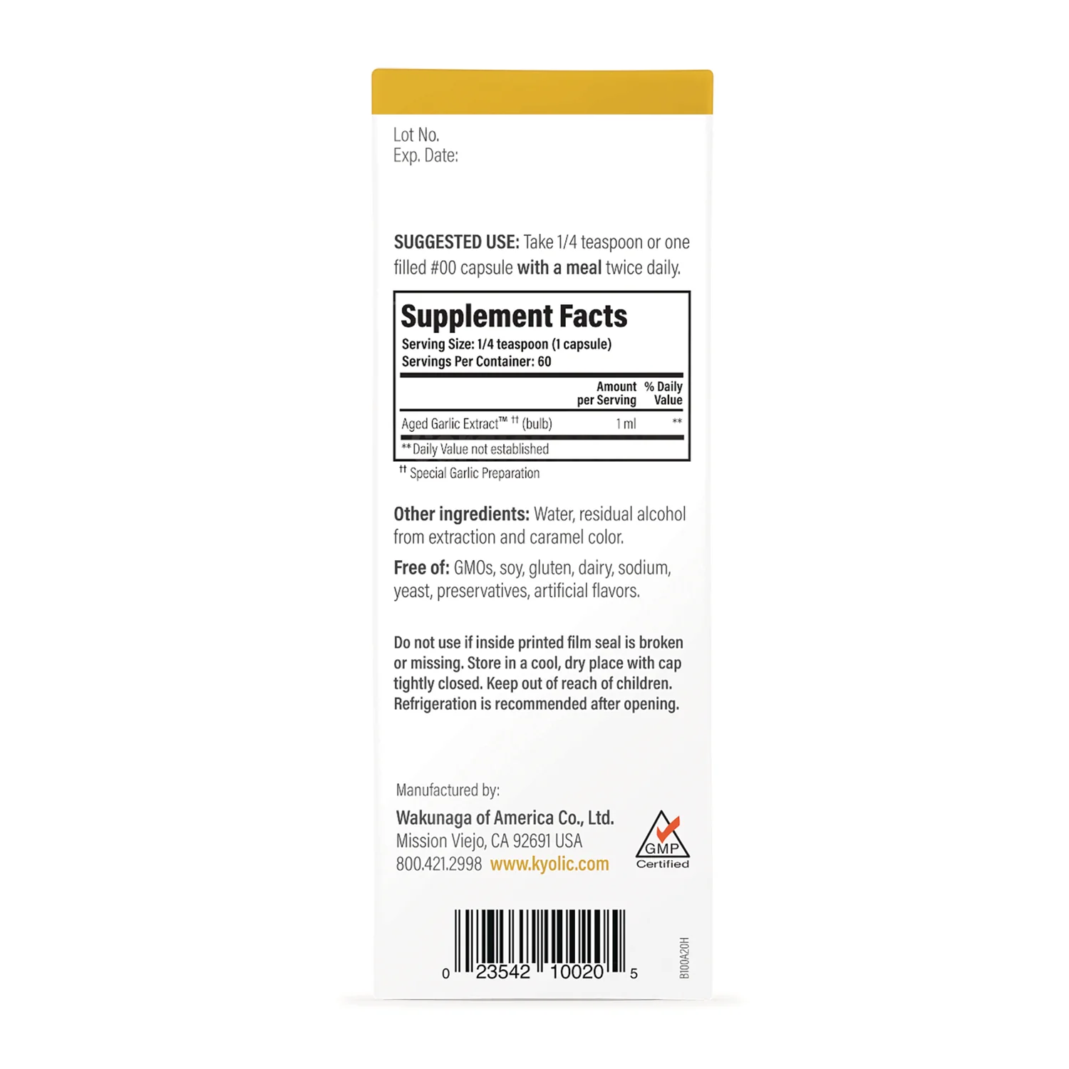 Aged Garlic Extract Vegetarian Liquid - Cardiovascular - Image 2