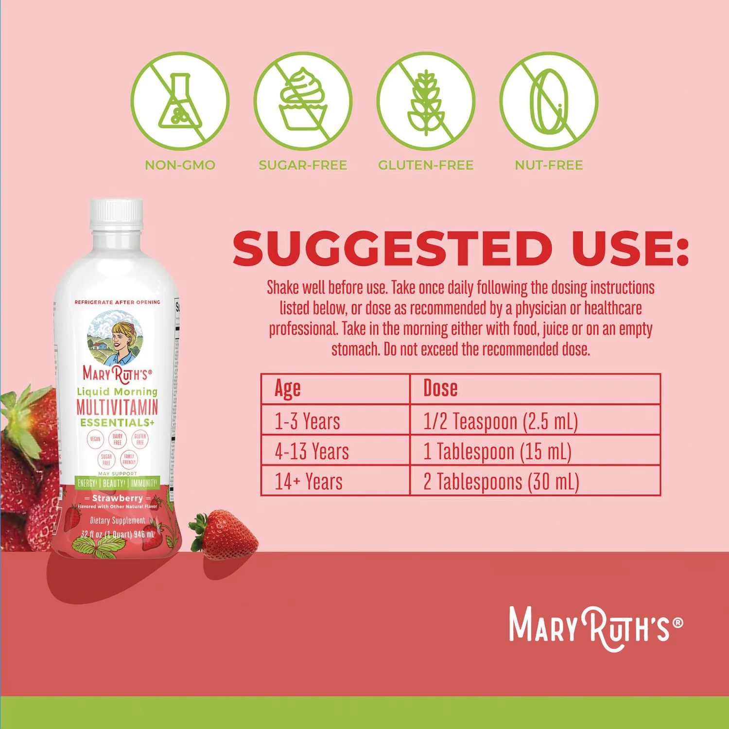 Liquid Morning Multivitamin Essentials+ - Strawberry - Image 3