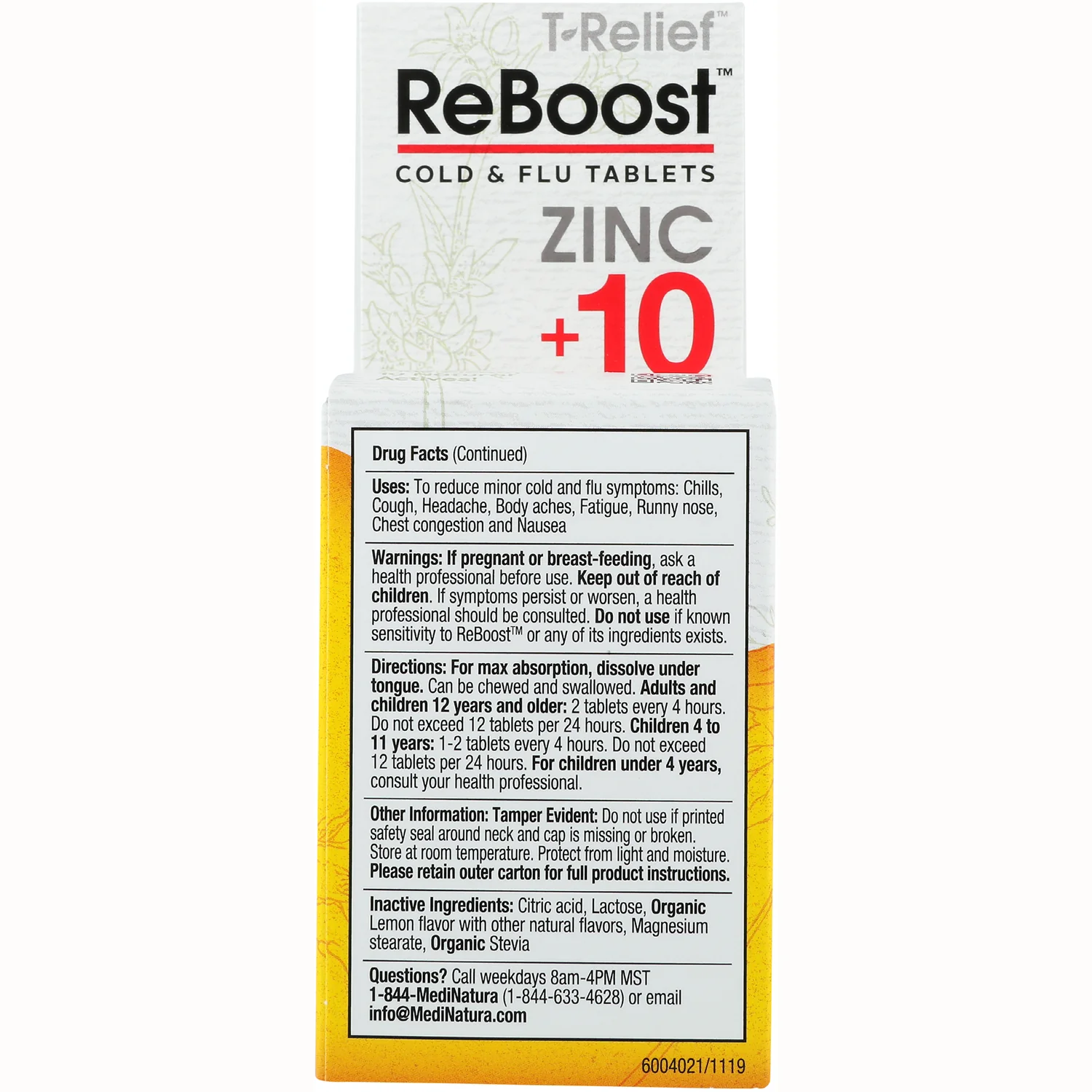 T-Relief ReBoost Zinc +10 Cold & Flu Tablets - Lemon - Image 3