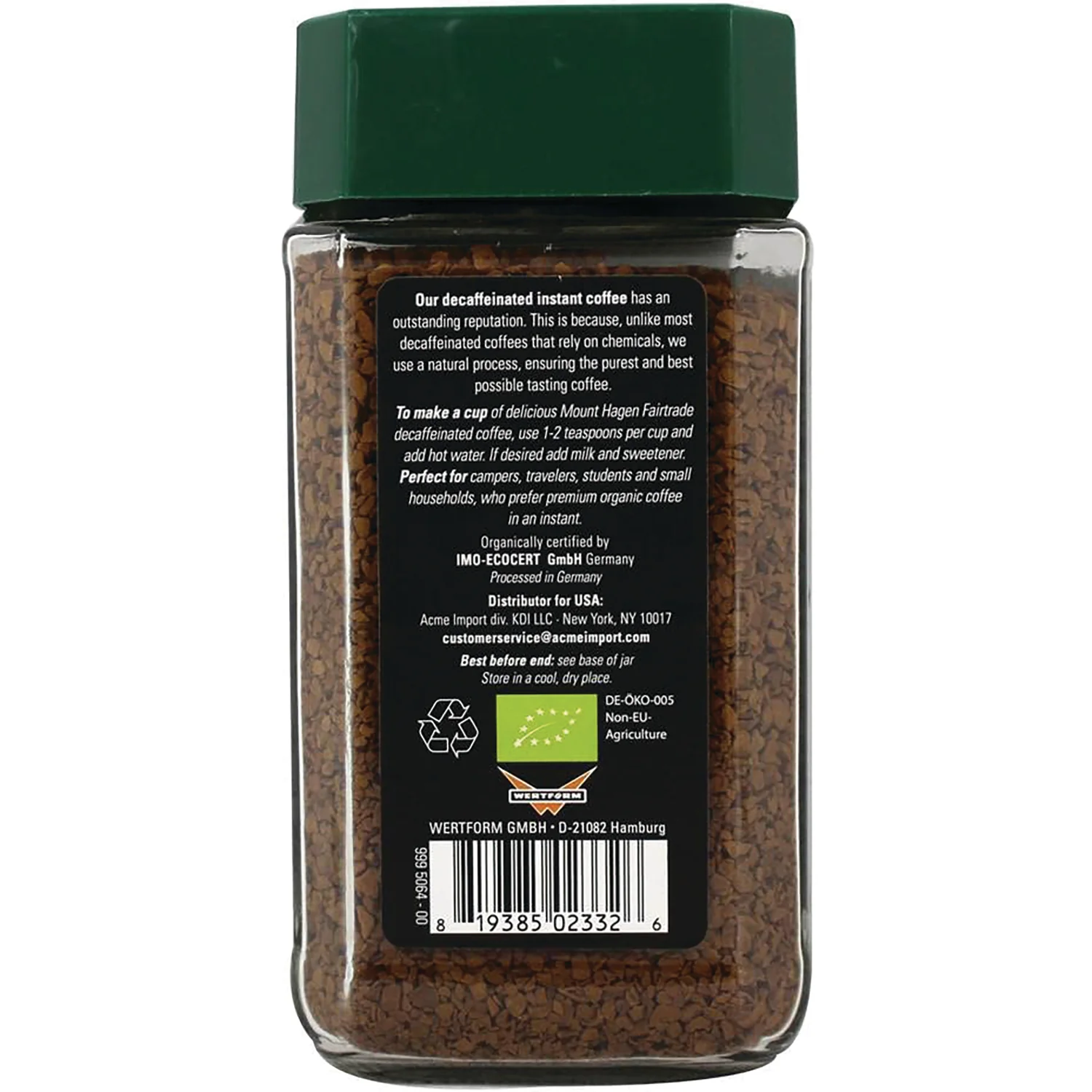Organic Fairtrade Coffee - Instant Decaffeinated Freeze-Dried - Image 2