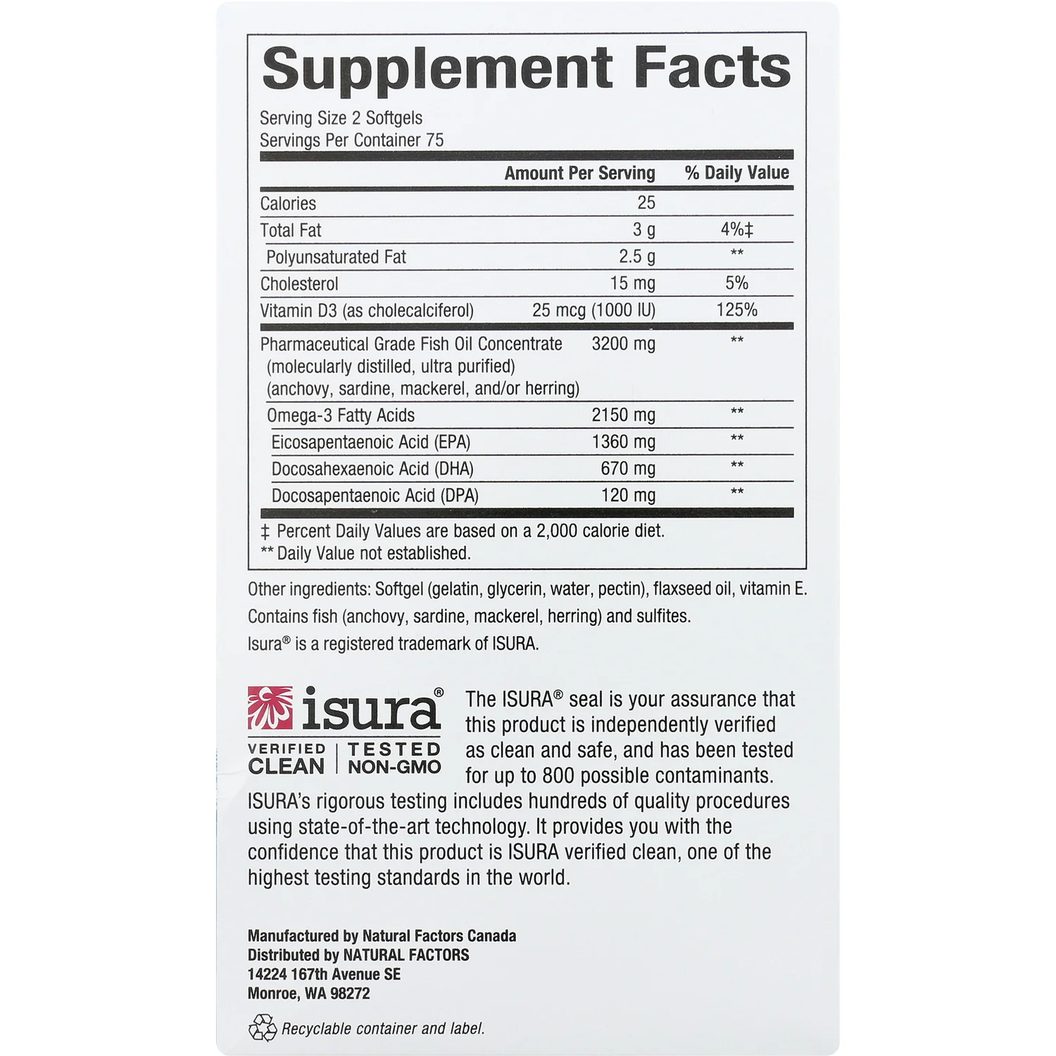 RxOmega-3 Factors Ultra Strength with Vitamin D3 - Image 2