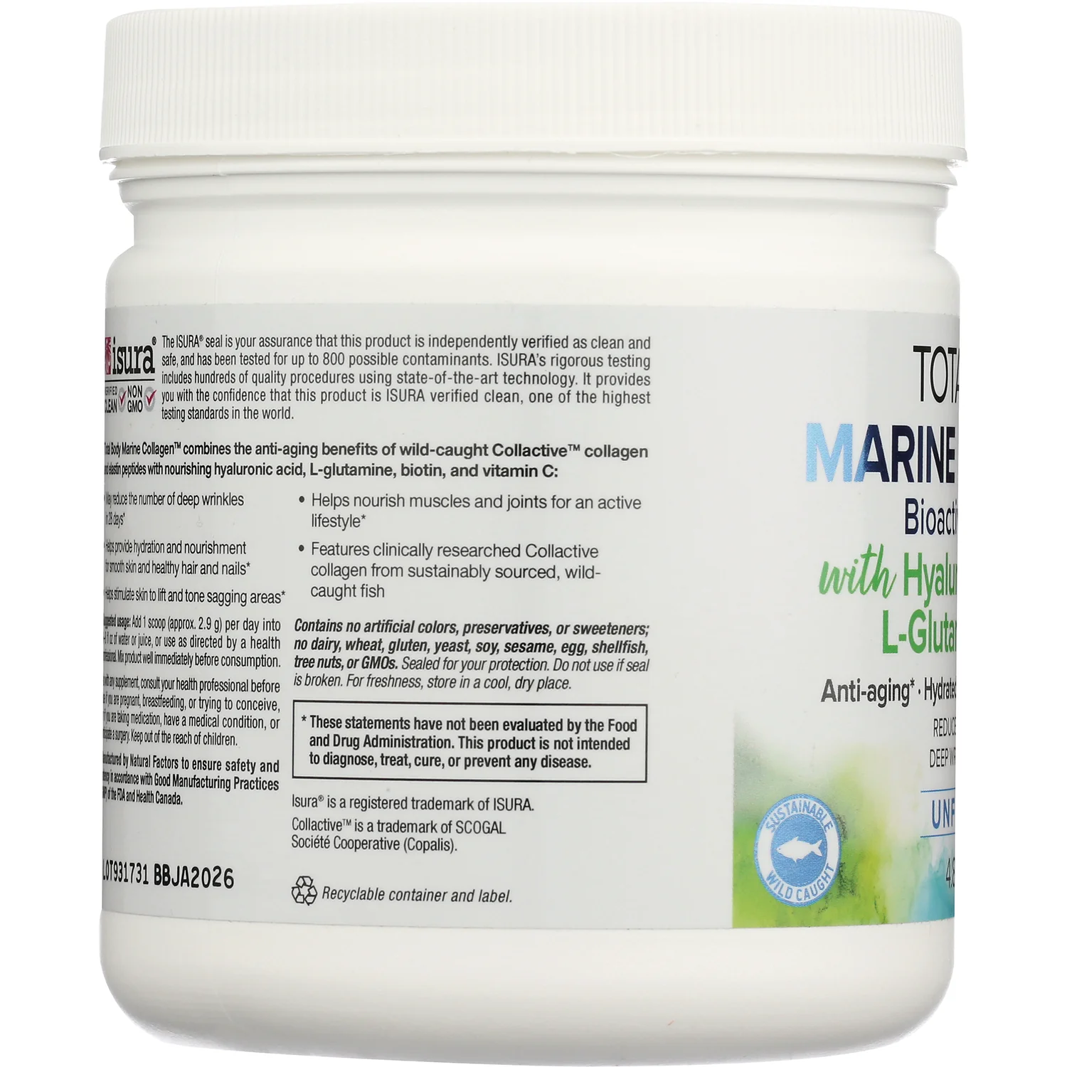 Total Body Marine Collagen Bioactive Peptides - Unflavored - Image 4