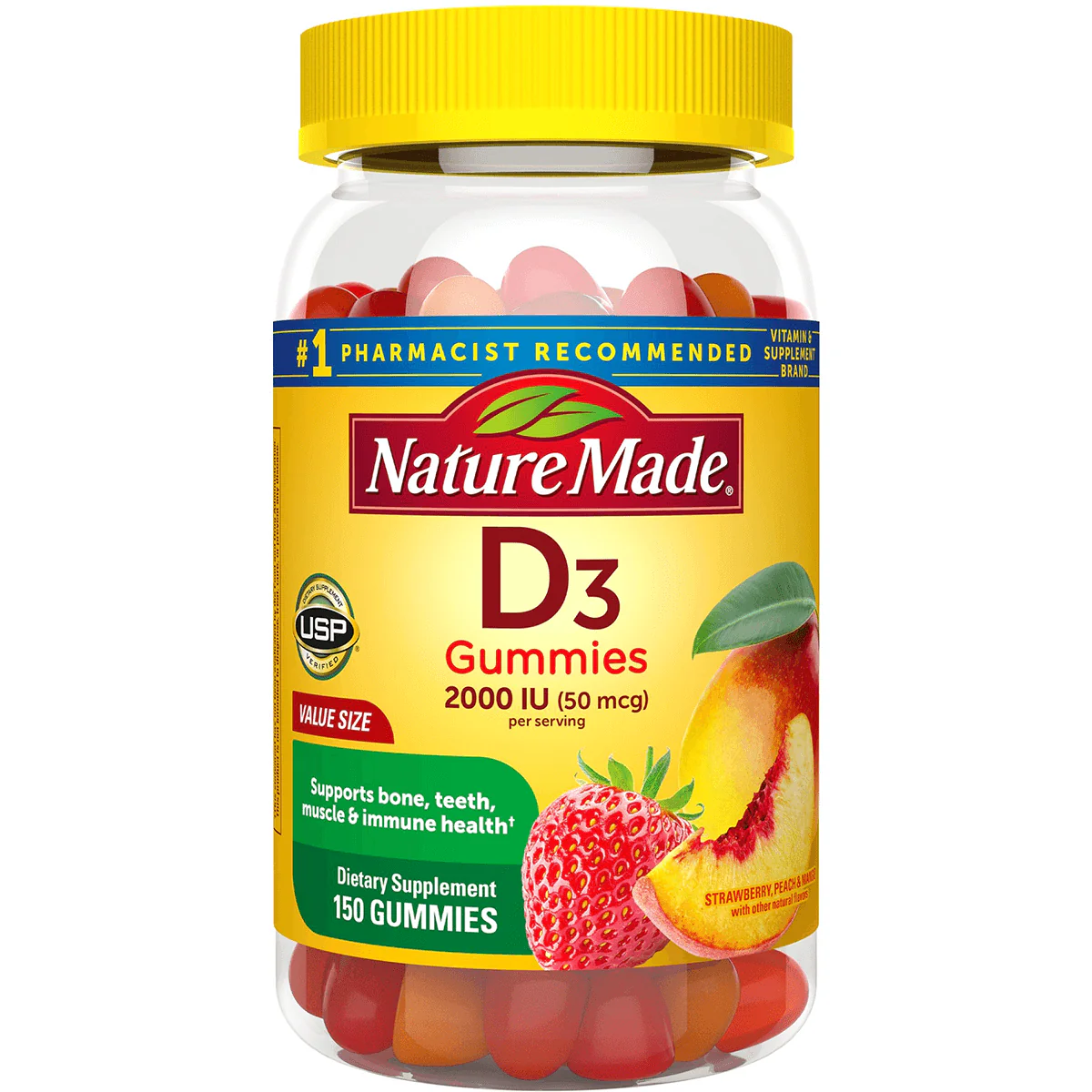 D3 Gummies - Strawberry, Peach & Mango - Image 2