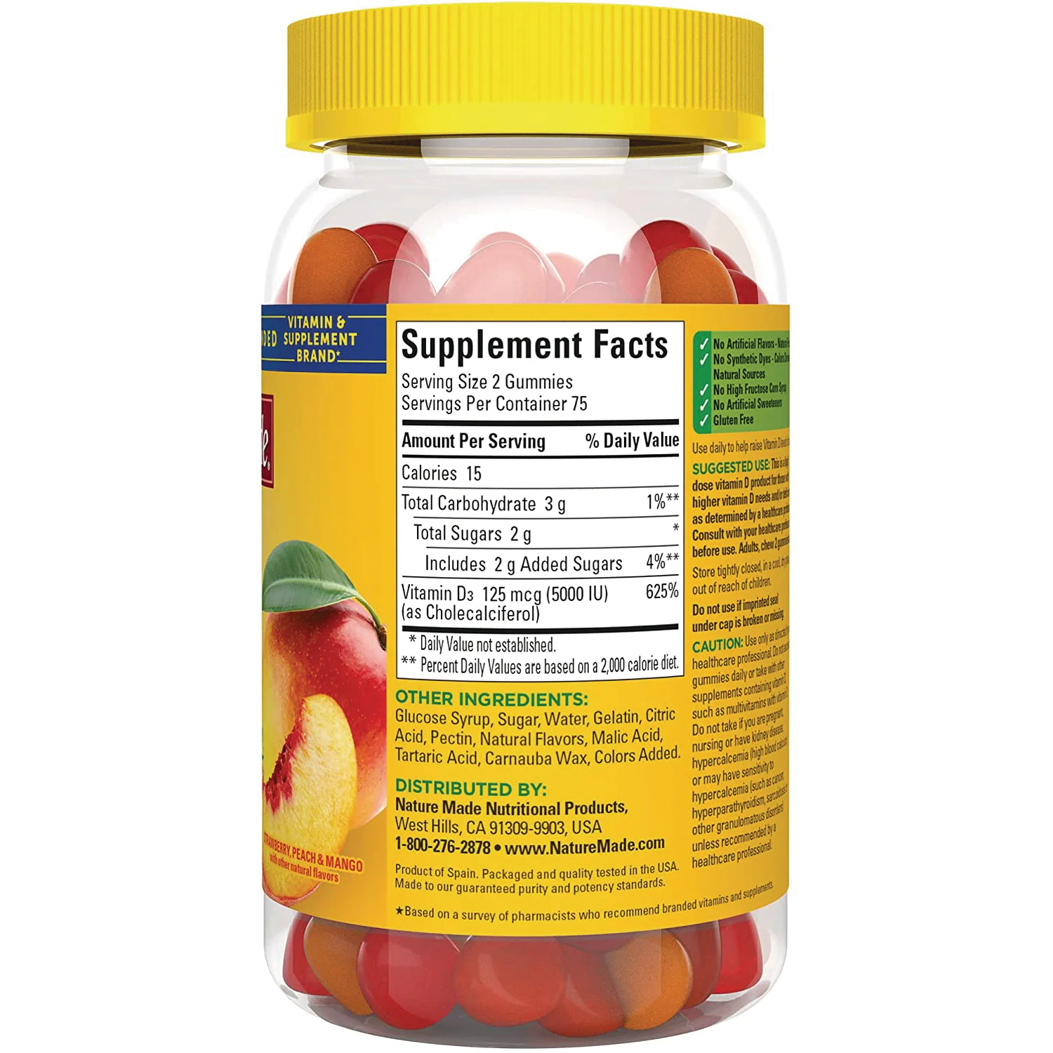 Extra Strength D3 Gummies - Strawberry, Peach & Mango - Image 2