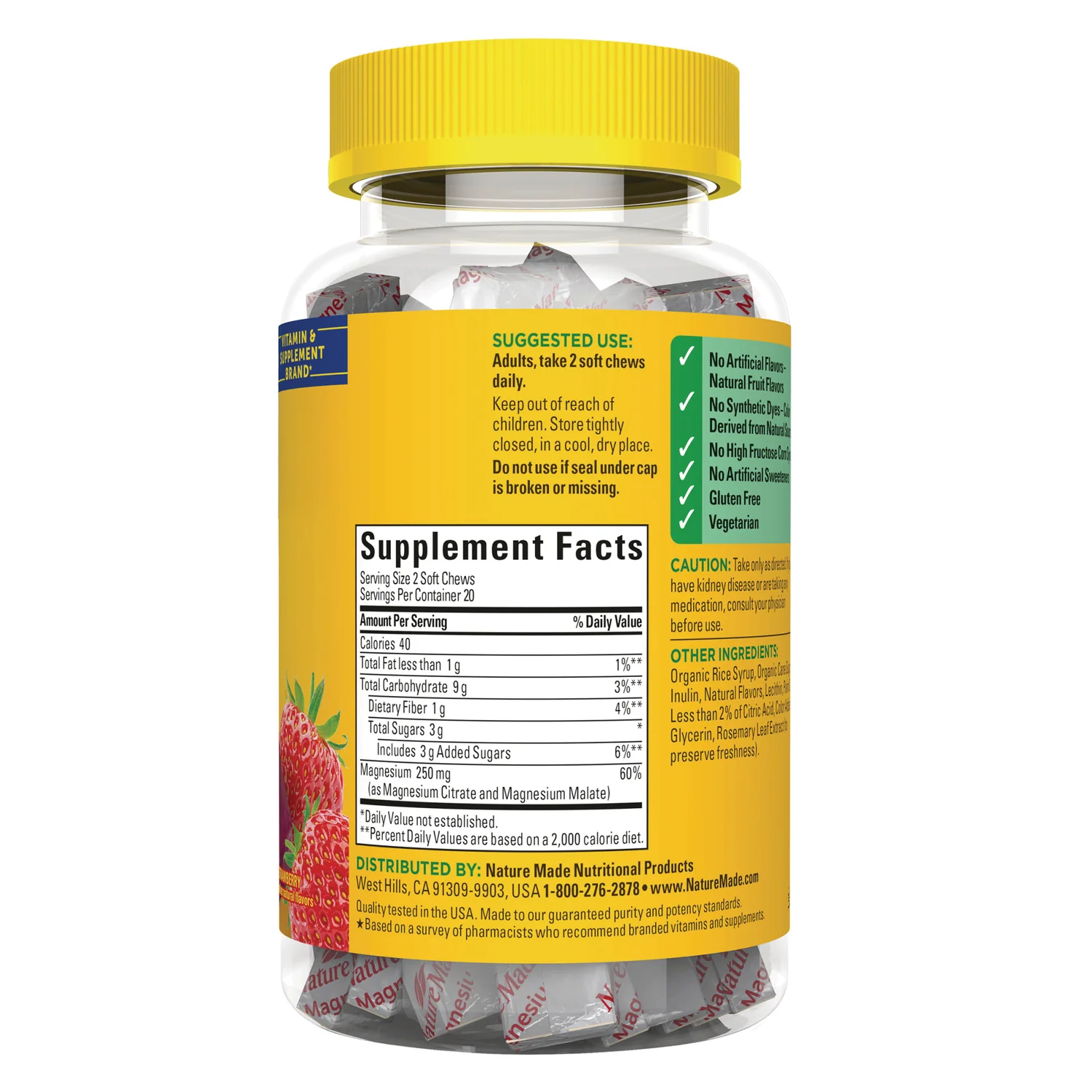 High Absorption Magnesium Complex Soft Chews - Strawberry - Image 2