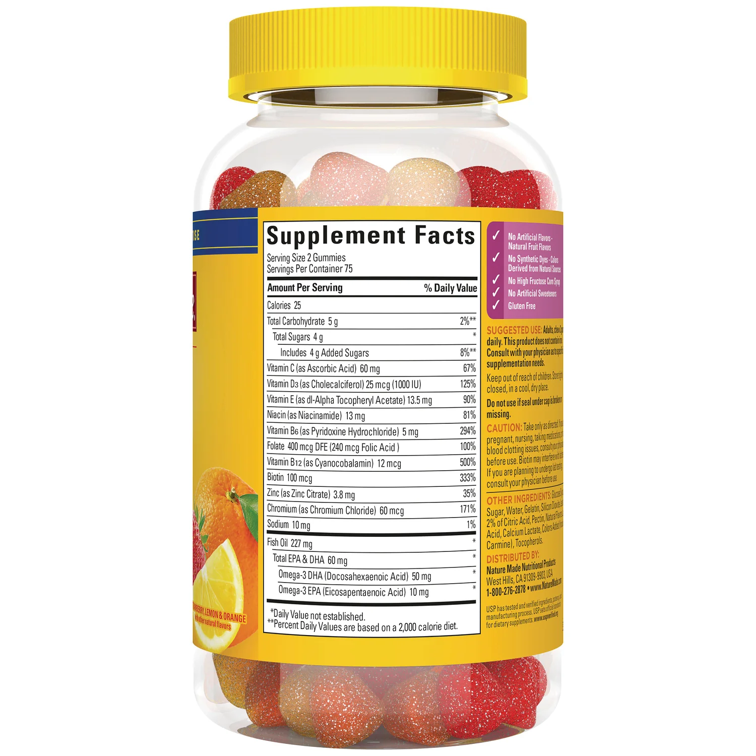 Multi + Omega-3 For Her Gummies - Strawberry, Lemon & Orange - Image 2