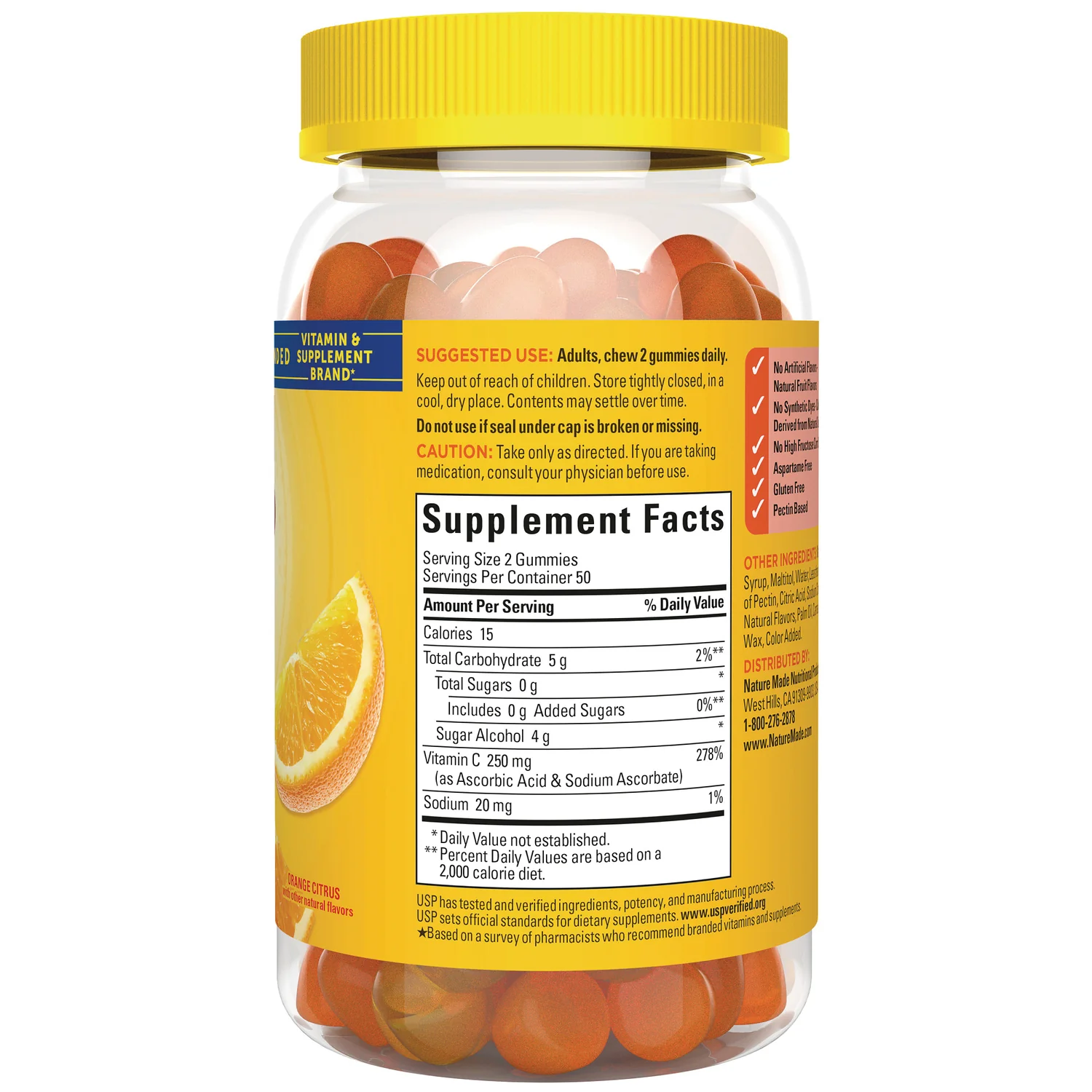 Zero Sugar Vitamin C Gummies - Orange Citrus - Image 2