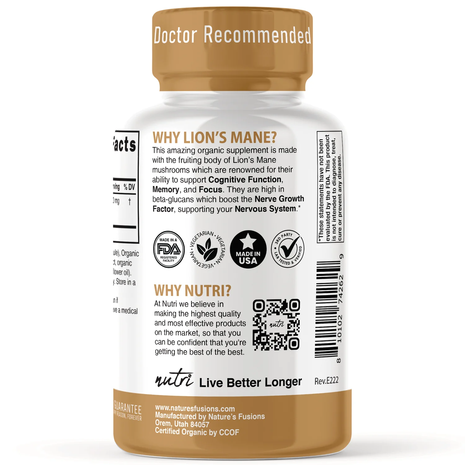 Nutri Certified Organic Lion's Mane - Image 3