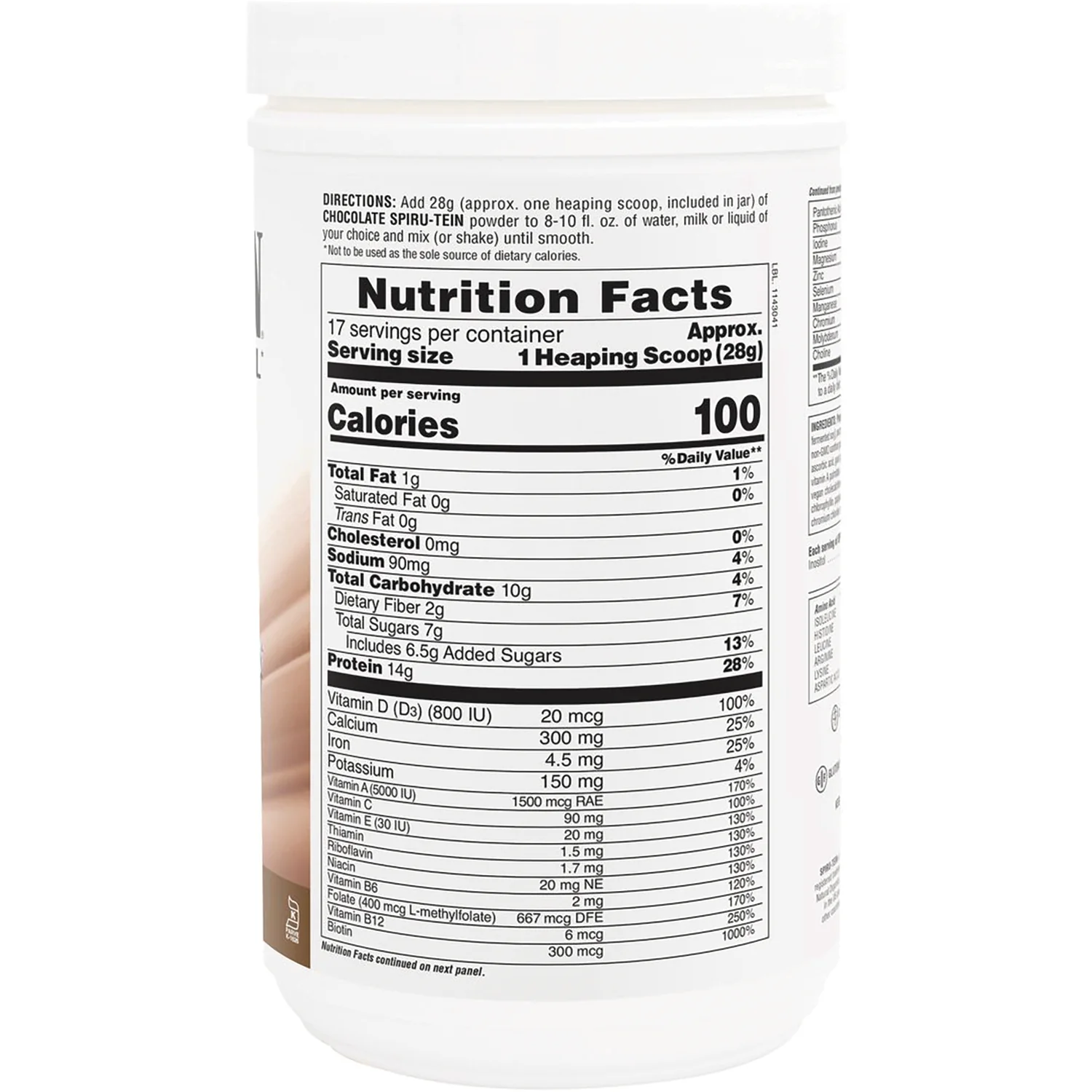 Spiru-Tein Protein Powder Meal - Chocolate - Image 2