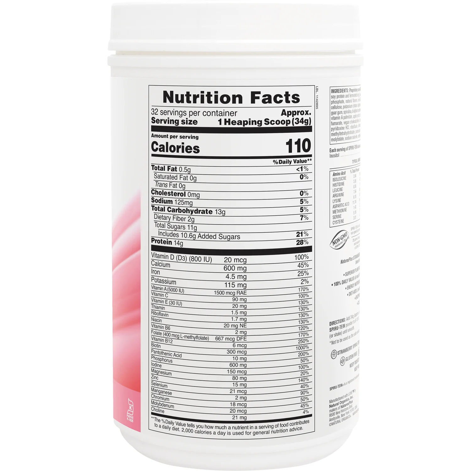 Spiru-Tein Protein Powder Meal - Strawberry - Image 2