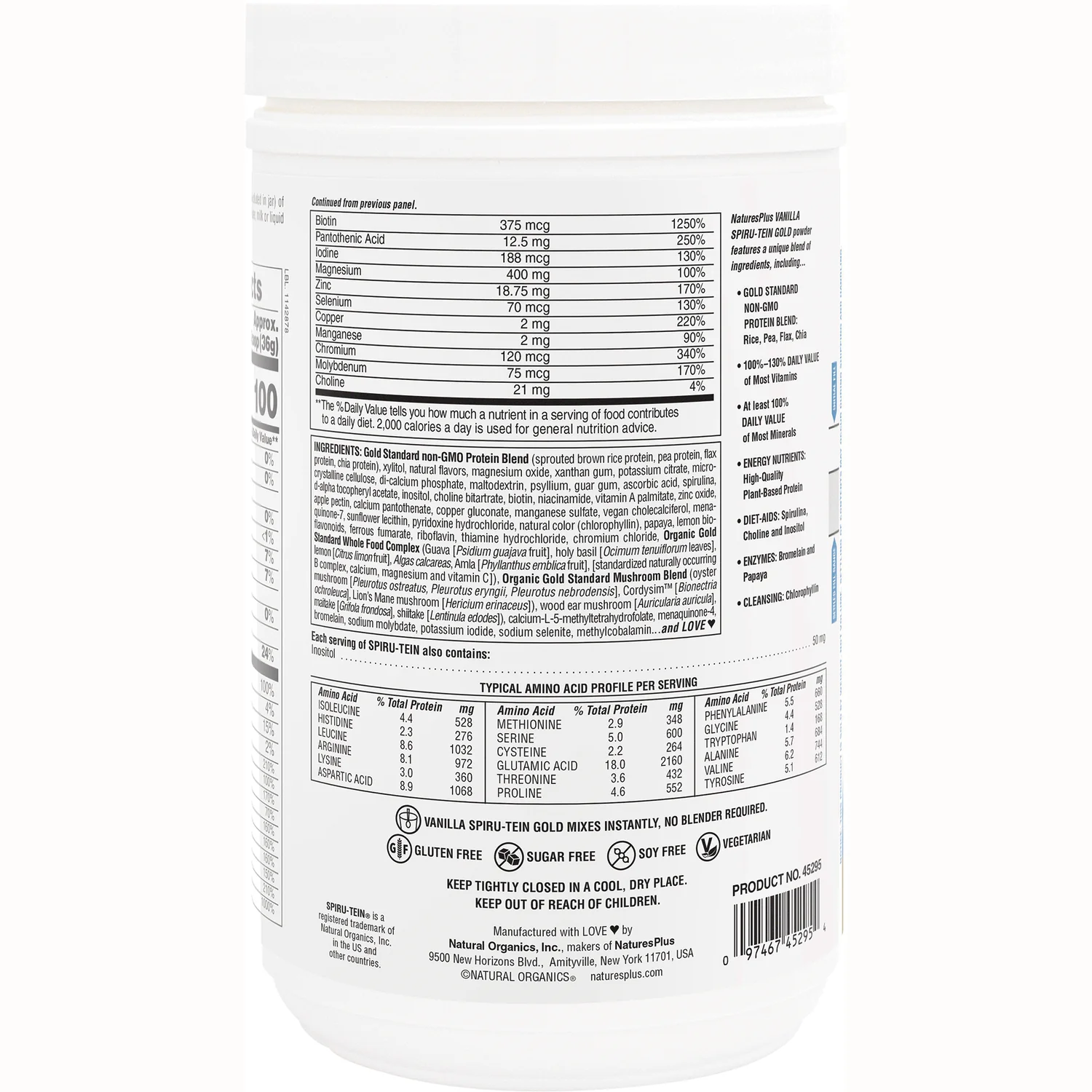 Spiru-Tein Gold Protein Powder Meal - Vanilla - Image 3