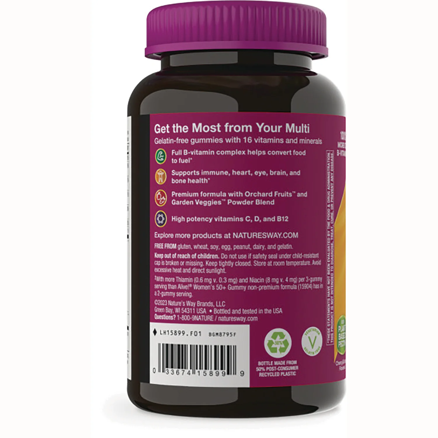 Alive! Women's 50+ Premium Gummy Multivitamin - Cherry & Grape - Image 3