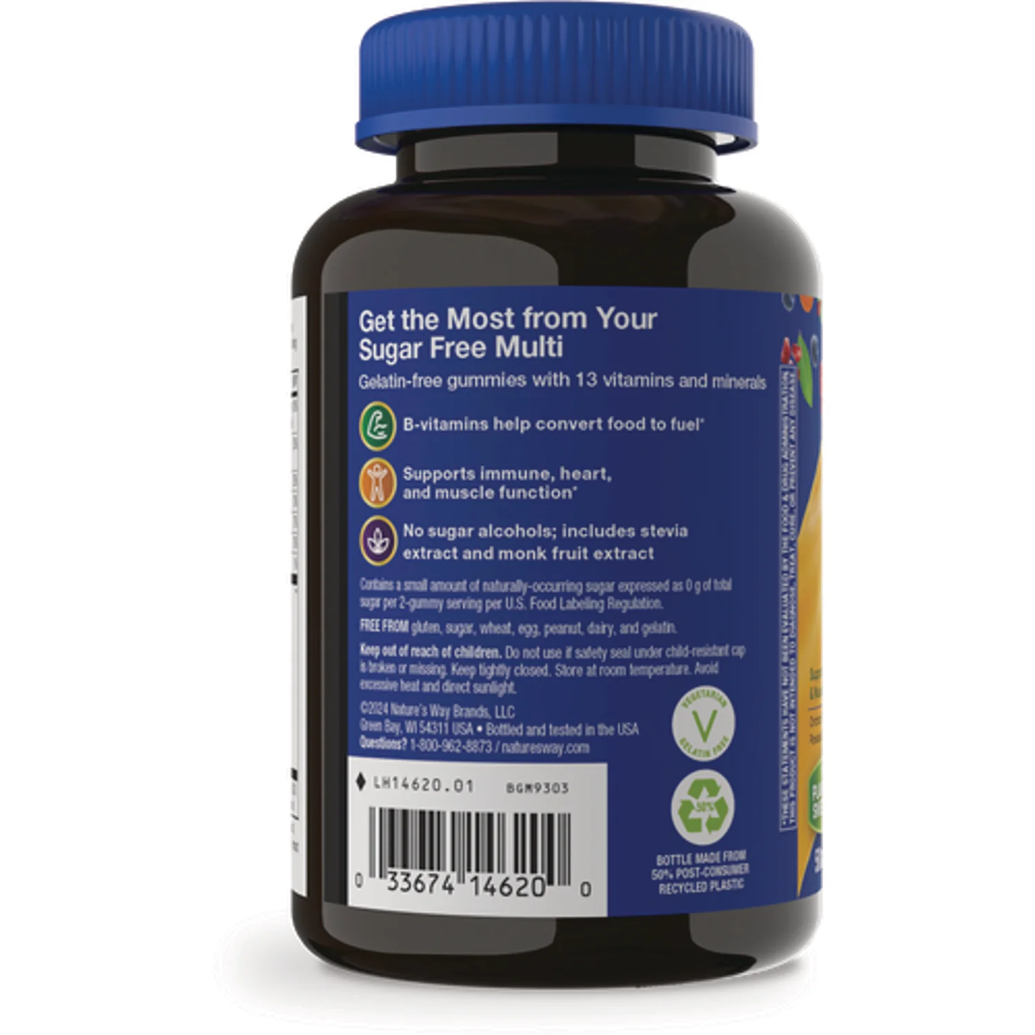 Alive! Zero Sugar Men's Gummy Multivitamin - Peach - Image 3