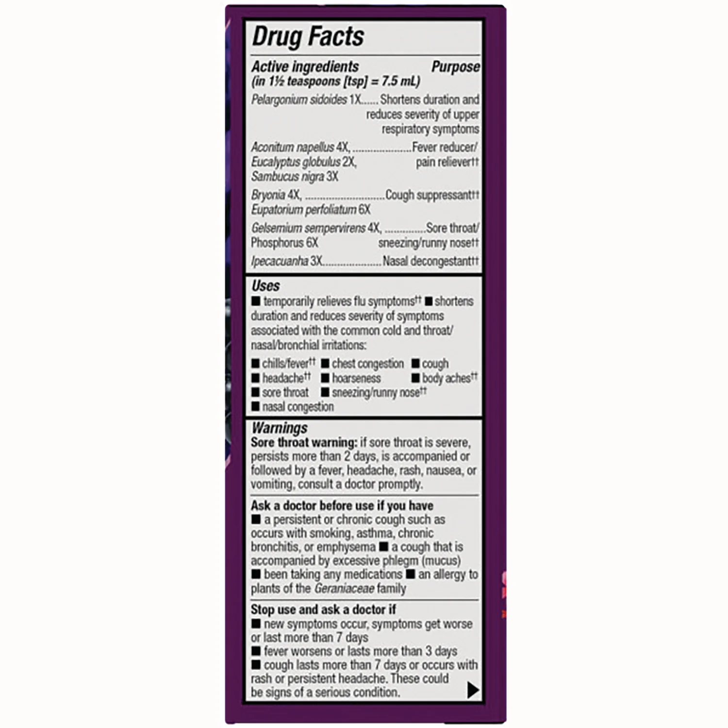 Umcka Cold + Flu Relief Syrup Elderberry - Berry - Image 2