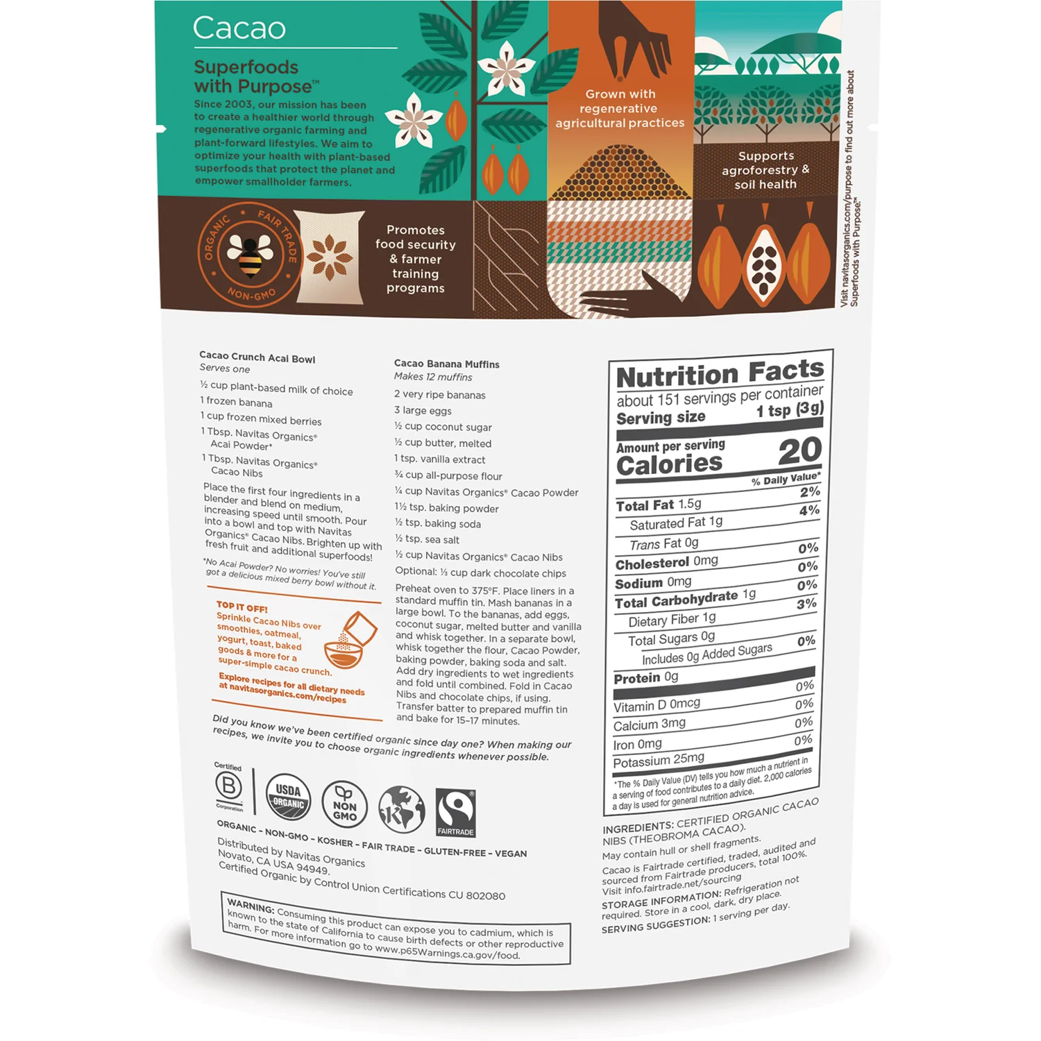 Organic Cacao Nibs - Unsweetened - Image 2