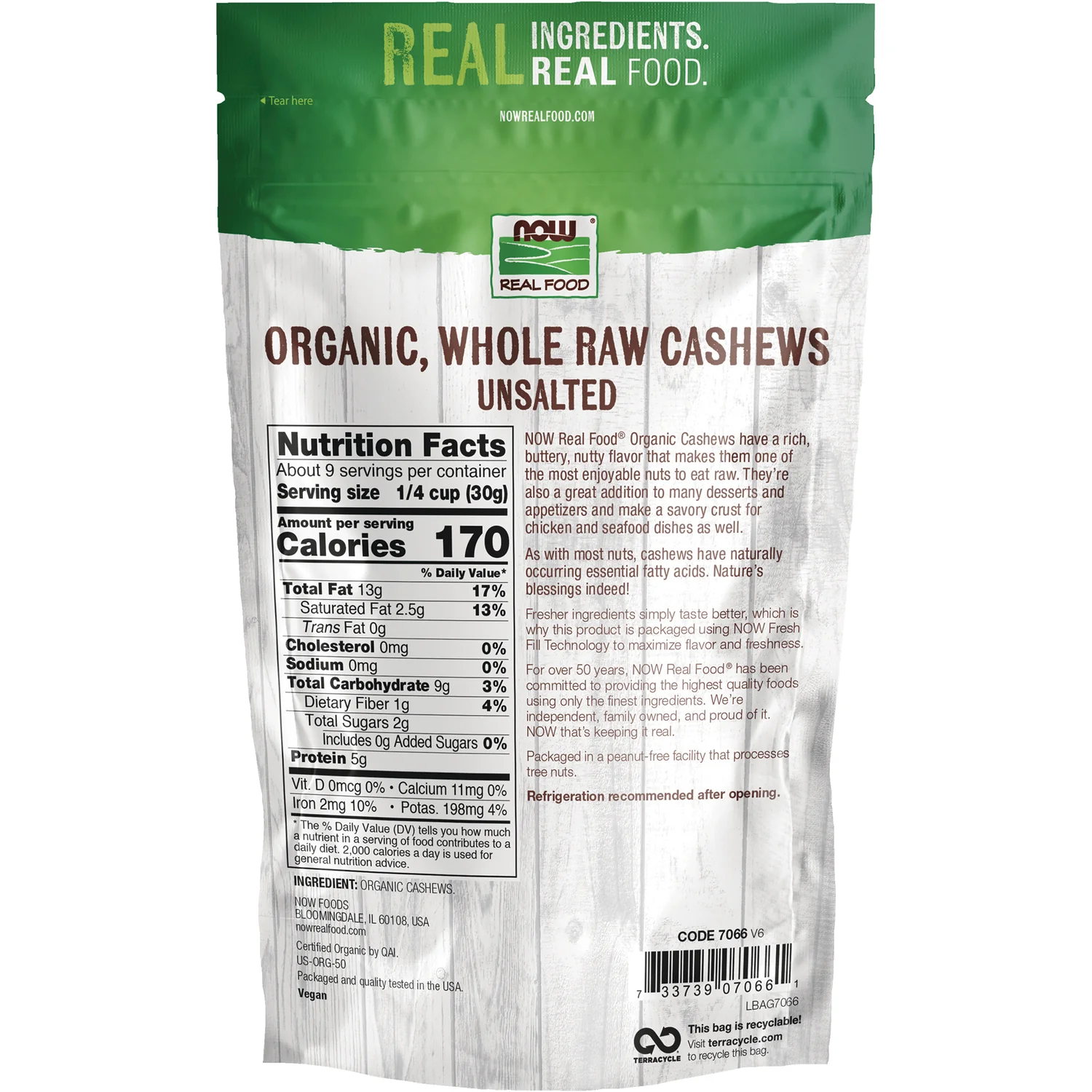 Certified Organic Whole, Raw Cashews - Unsalted - Image 2