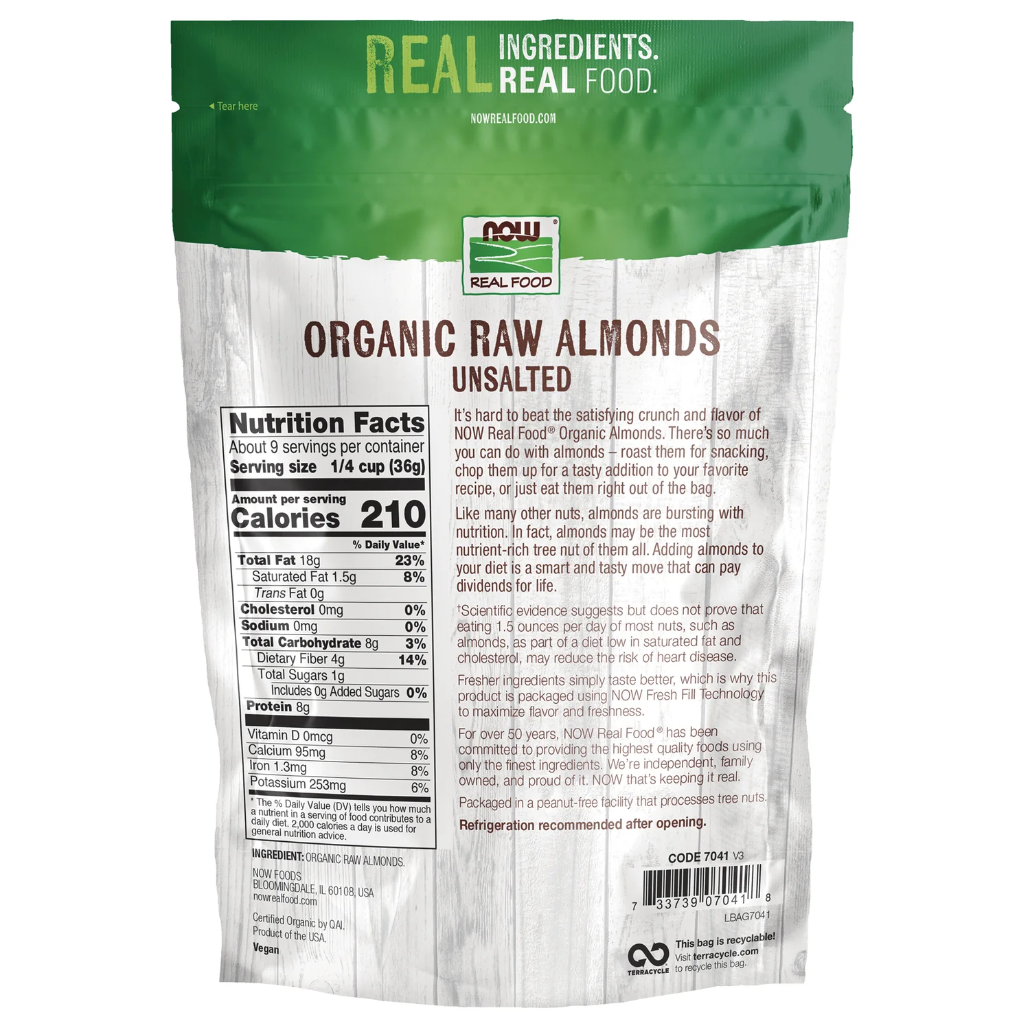 Organic Unsalted Raw Almonds - Image 2