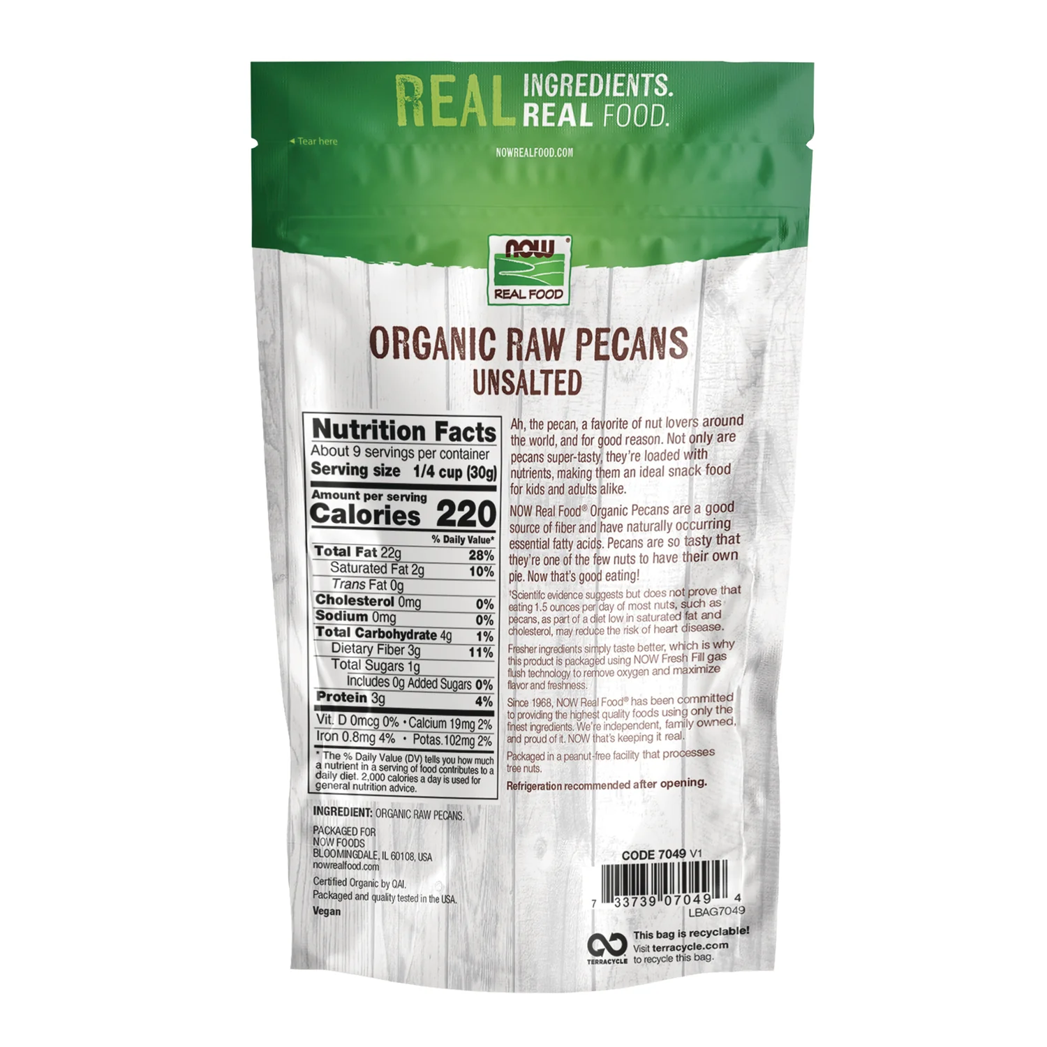 Raw Unsalted Organic Pecans - Image 2